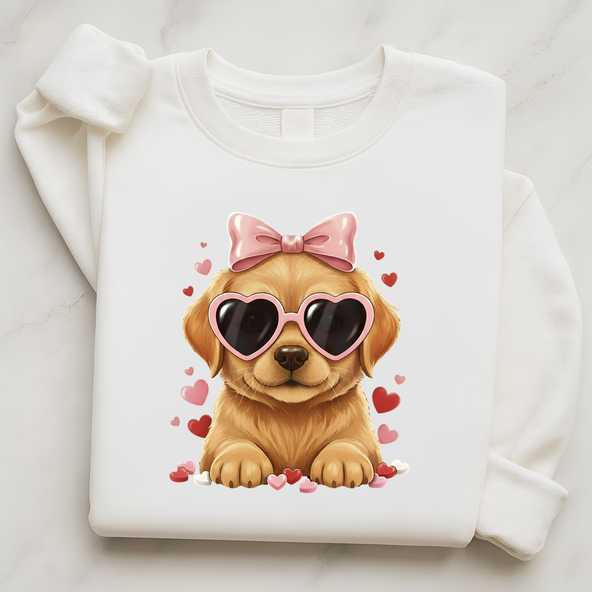 Valentine Golden Retriever Shirt Heart Puppy | Golden Retriever Lover Sweatshirt Gift for Her