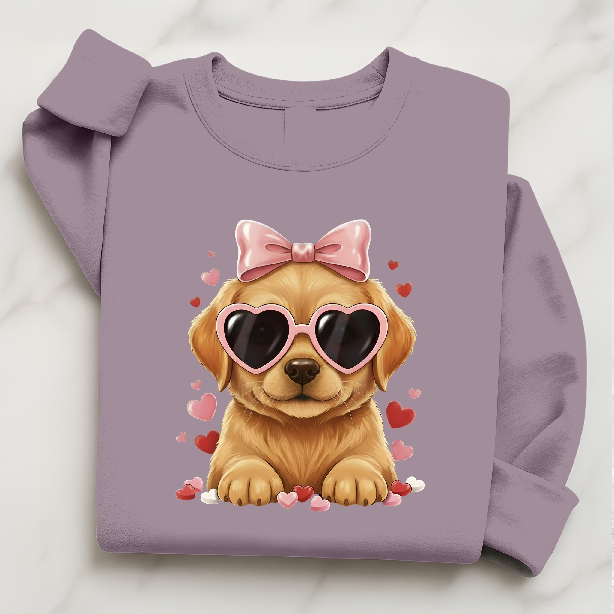 Valentine Golden Retriever Shirt Heart Puppy | Golden Retriever Lover Sweatshirt Gift for Her