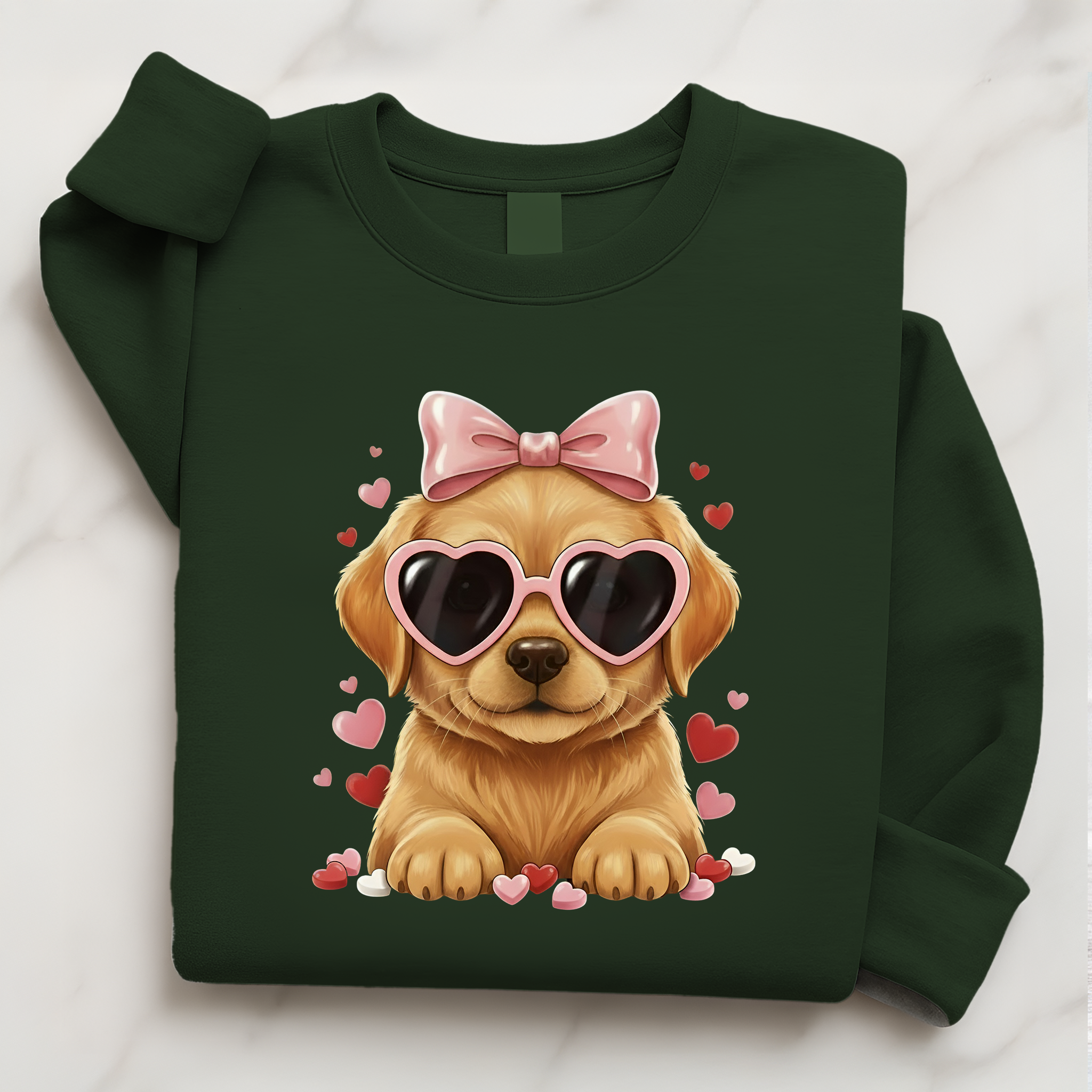 Valentine Golden Retriever Shirt Heart Puppy | Golden Retriever Lover Sweatshirt Gift for Her