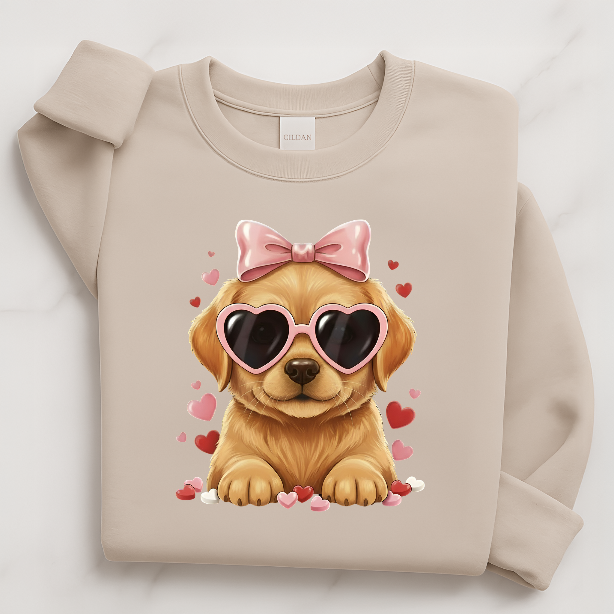 Valentine Golden Retriever Shirt Heart Puppy | Golden Retriever Lover Sweatshirt Gift for Her