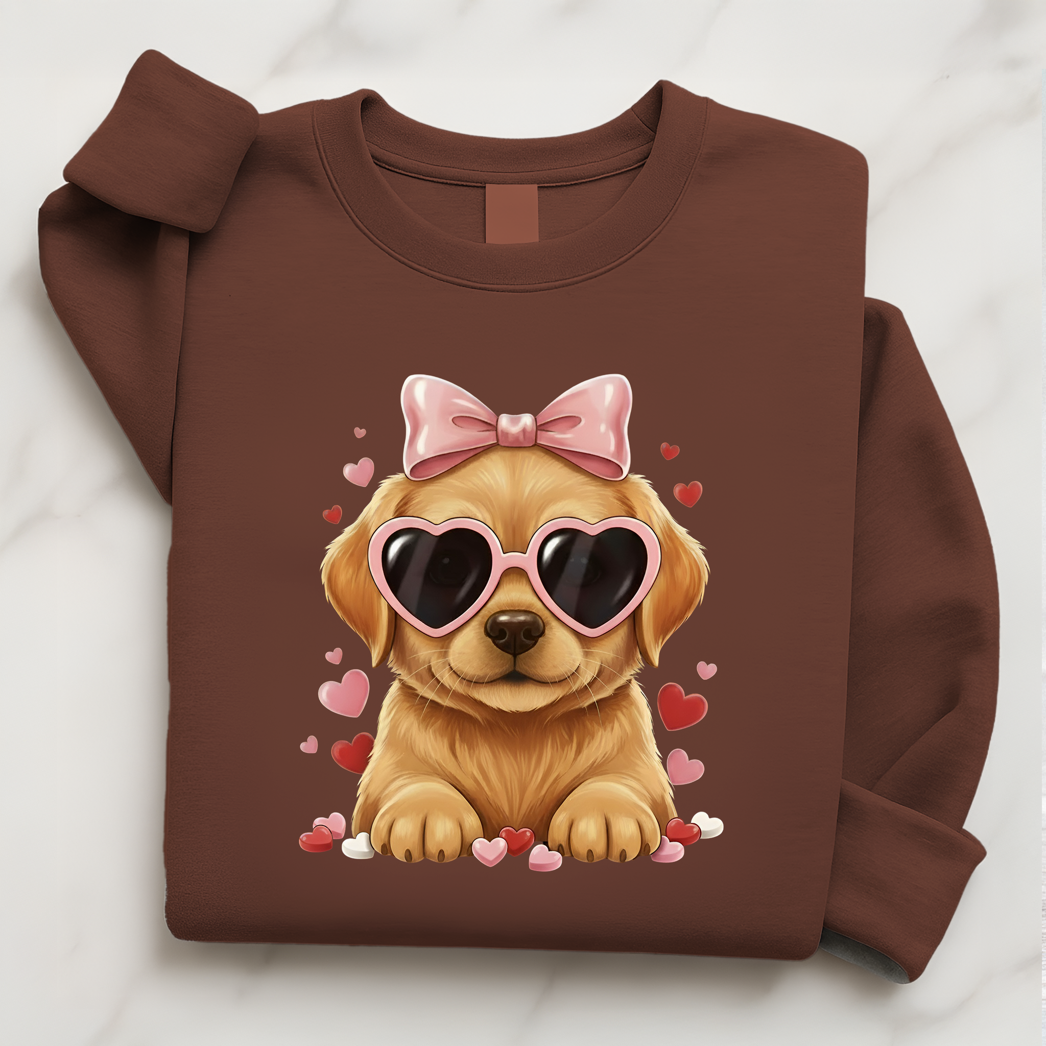 Valentine Golden Retriever Shirt Heart Puppy | Golden Retriever Lover Sweatshirt Gift for Her
