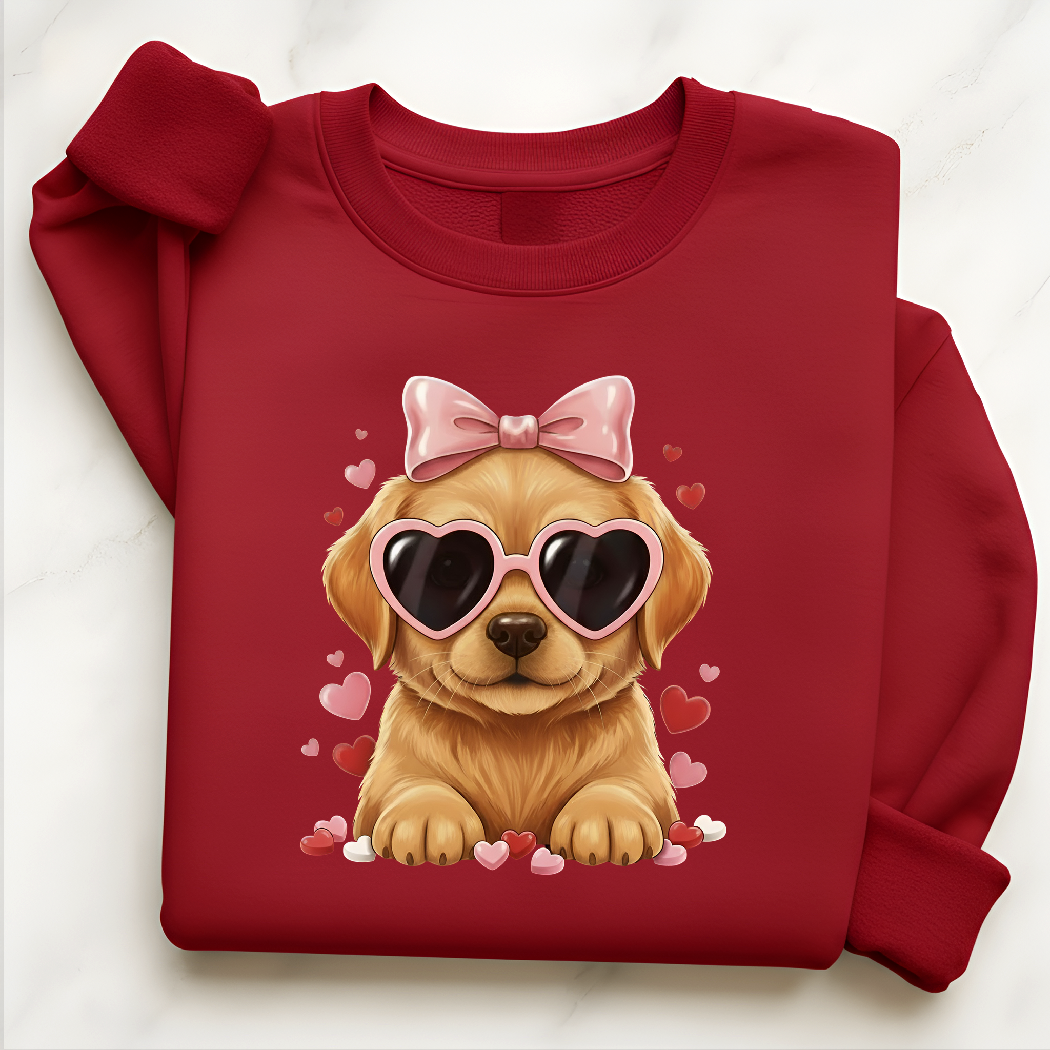 Valentine Golden Retriever Shirt Heart Puppy | Golden Retriever Lover Sweatshirt Gift for Her