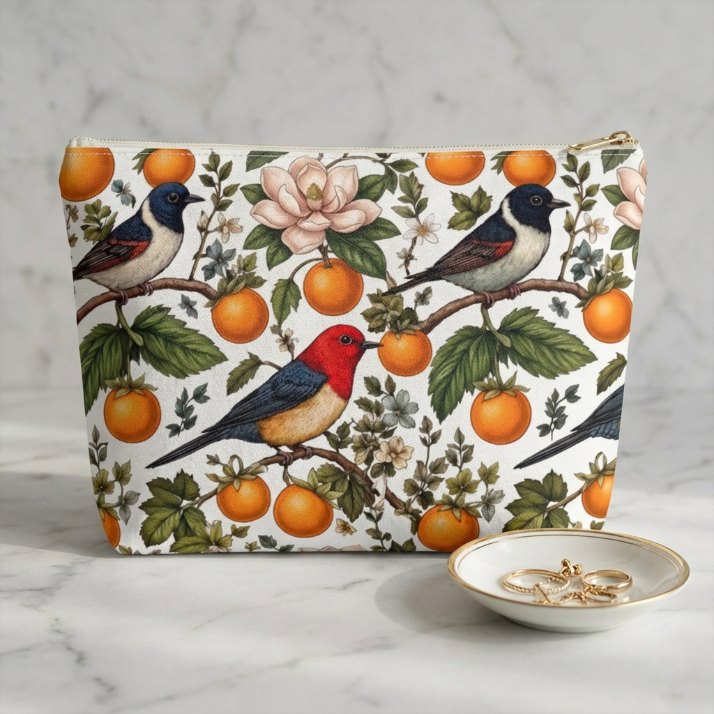 Garden Songbird | Citrus Bloom Accessory Pouch Printify