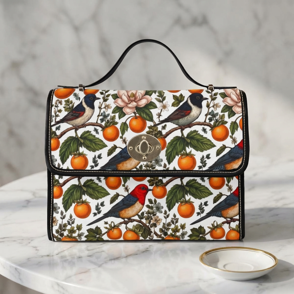 Garden Songbird | Citrus Bloom Canvas Purse Printify