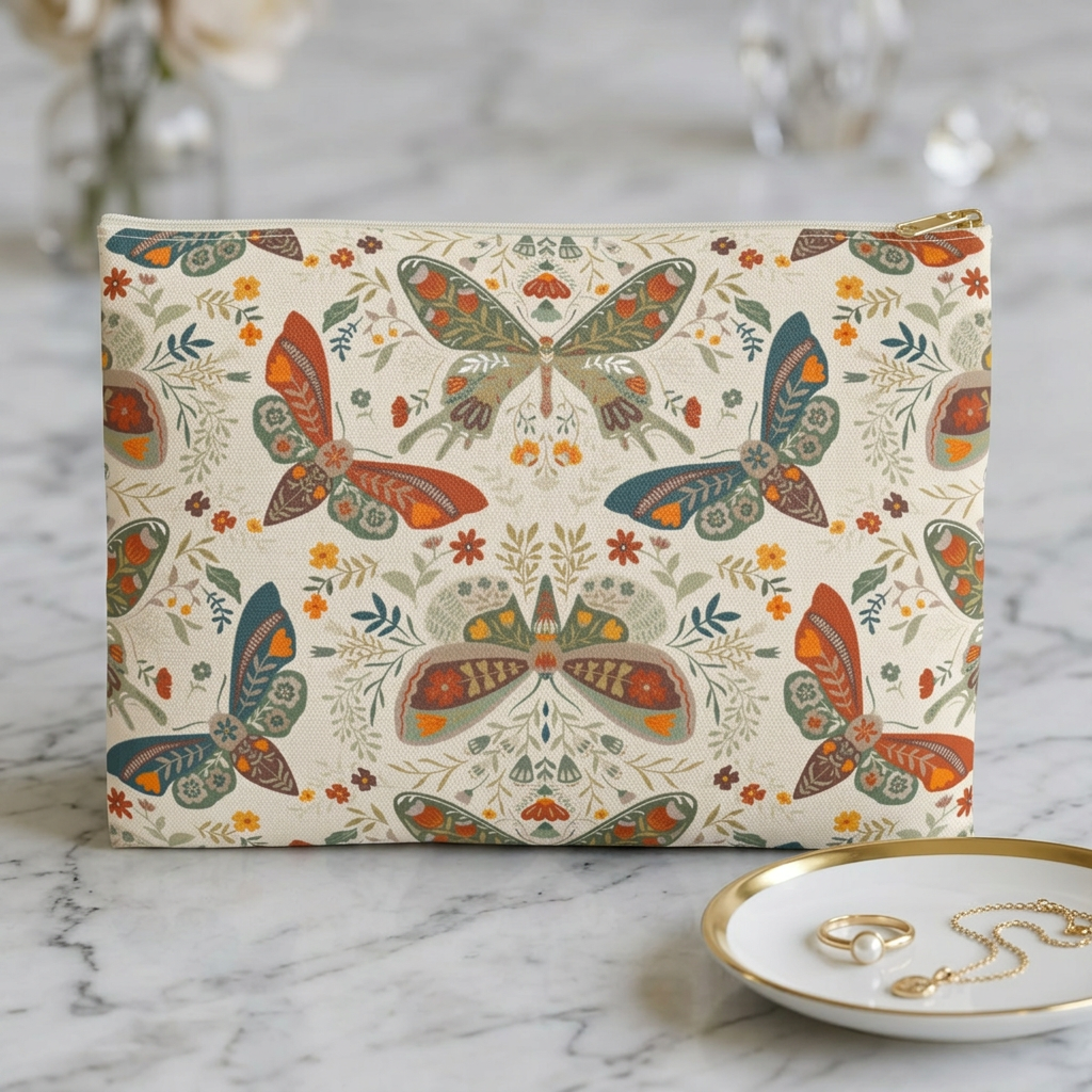Moth Botanica | Wildflower Garden Accessory Pouch Printify