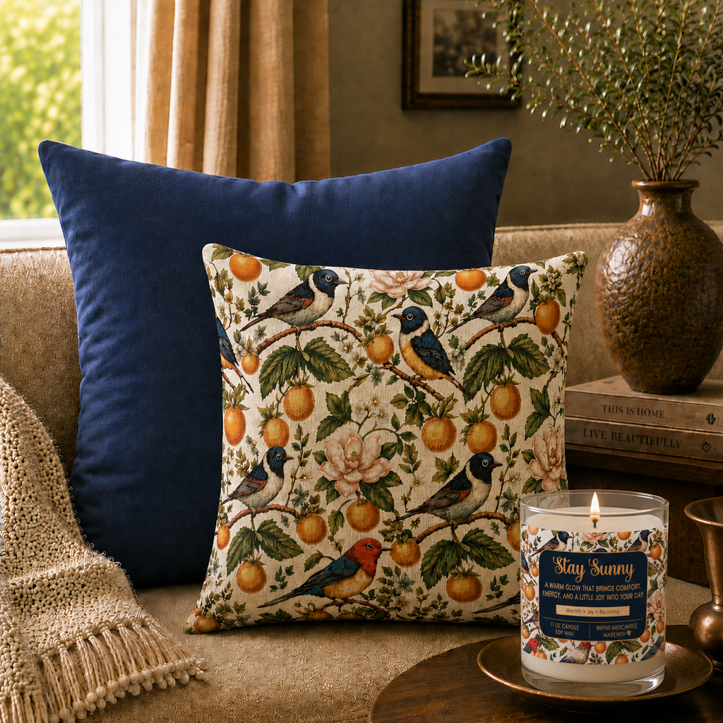 Garden Songbird | Citrus Bloom Layering Pillow Printify