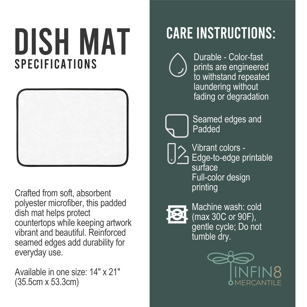 Celestial Moth Blooms Dish Mat Printify