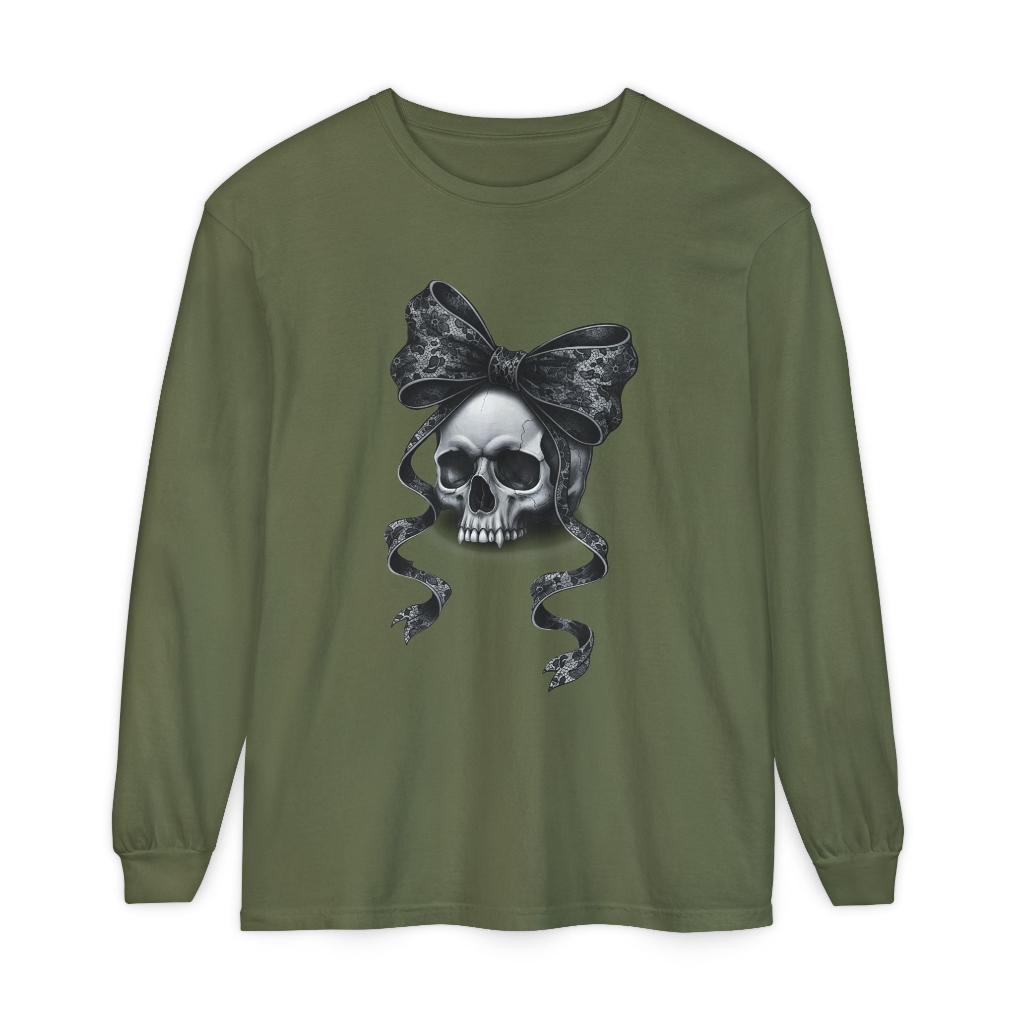Gothmas Skull Bow Shirt | Dark Holiday Tee for Gothic Christmas Lovers