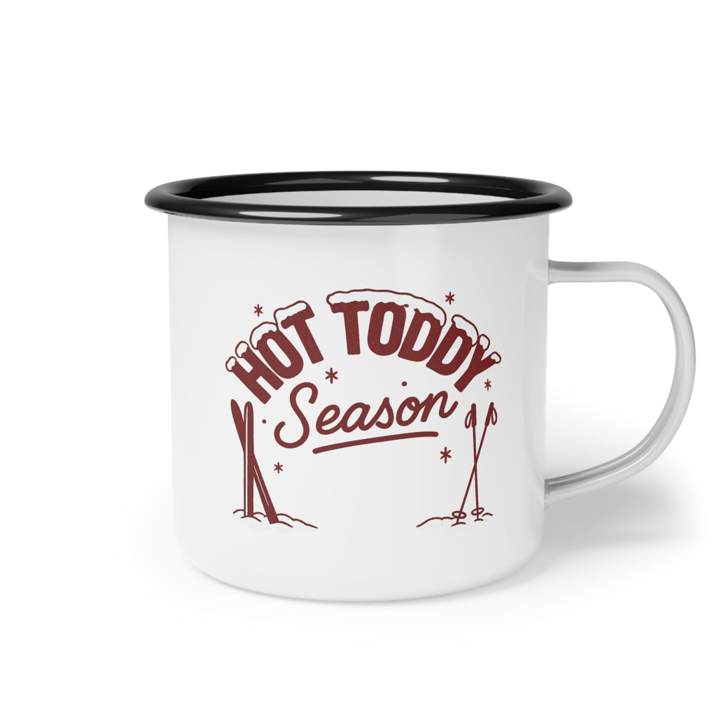 Hot Toddy Red Après Ski Cocktail Enamel Mug | cozy winter ski lodge hot drink cup