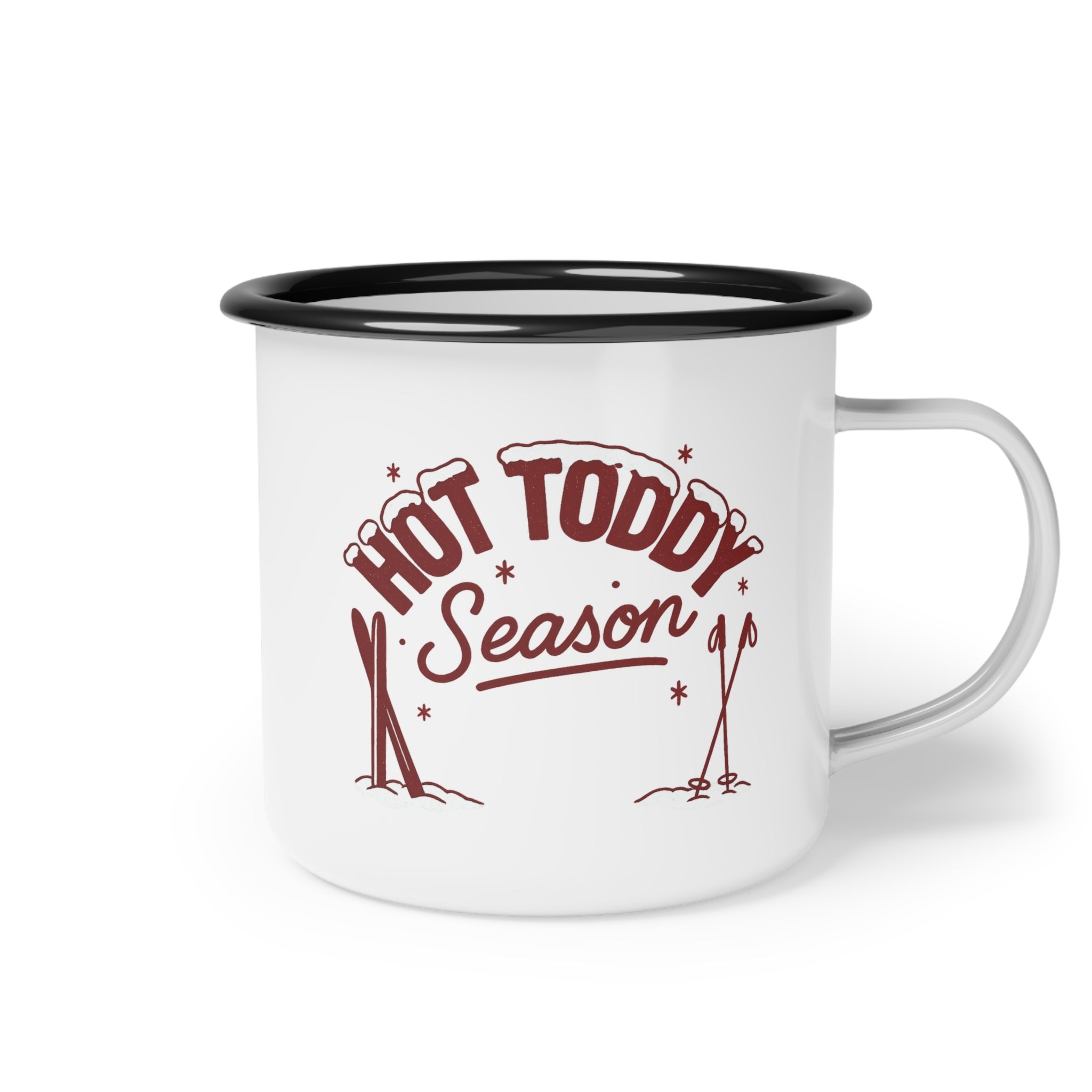Hot Toddy Red Après Ski Cocktail Enamel Mug | cozy winter ski lodge hot drink cup
