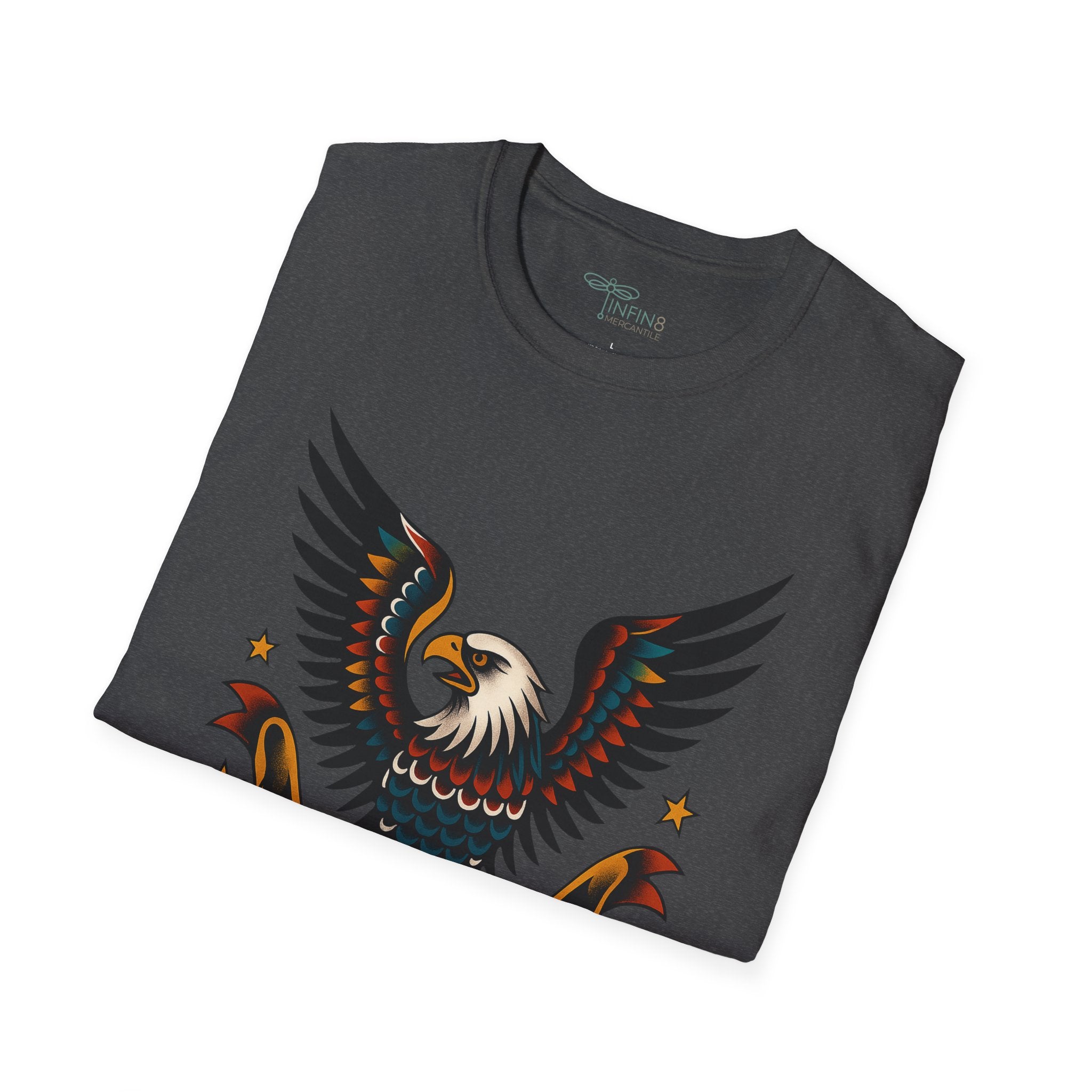 Traditional Tattoo Eagle Shirt | Men's Tattoo Graphic Tee American Style Soft Cotton Patriotic
