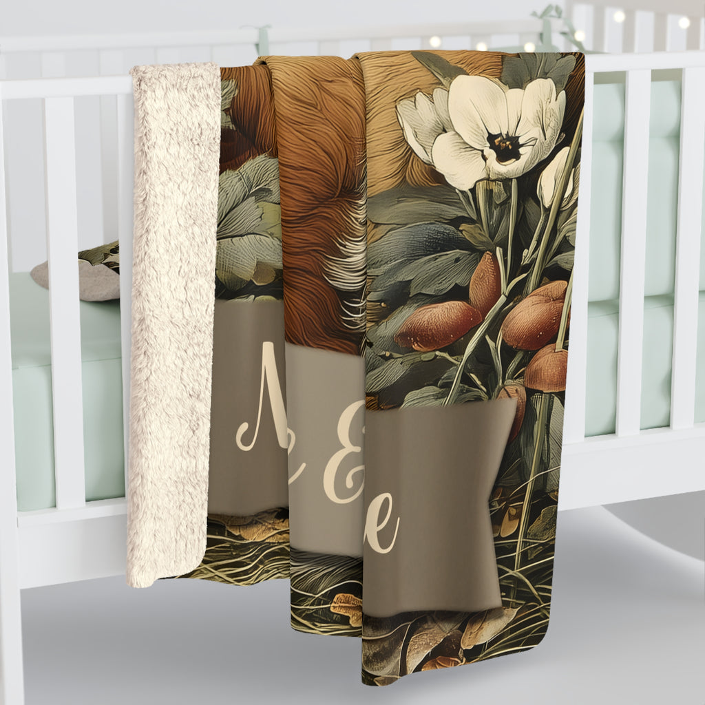 Golden Retriever Blanket Couple with Custom Names | Personalized Dog Lover Valentine Gift