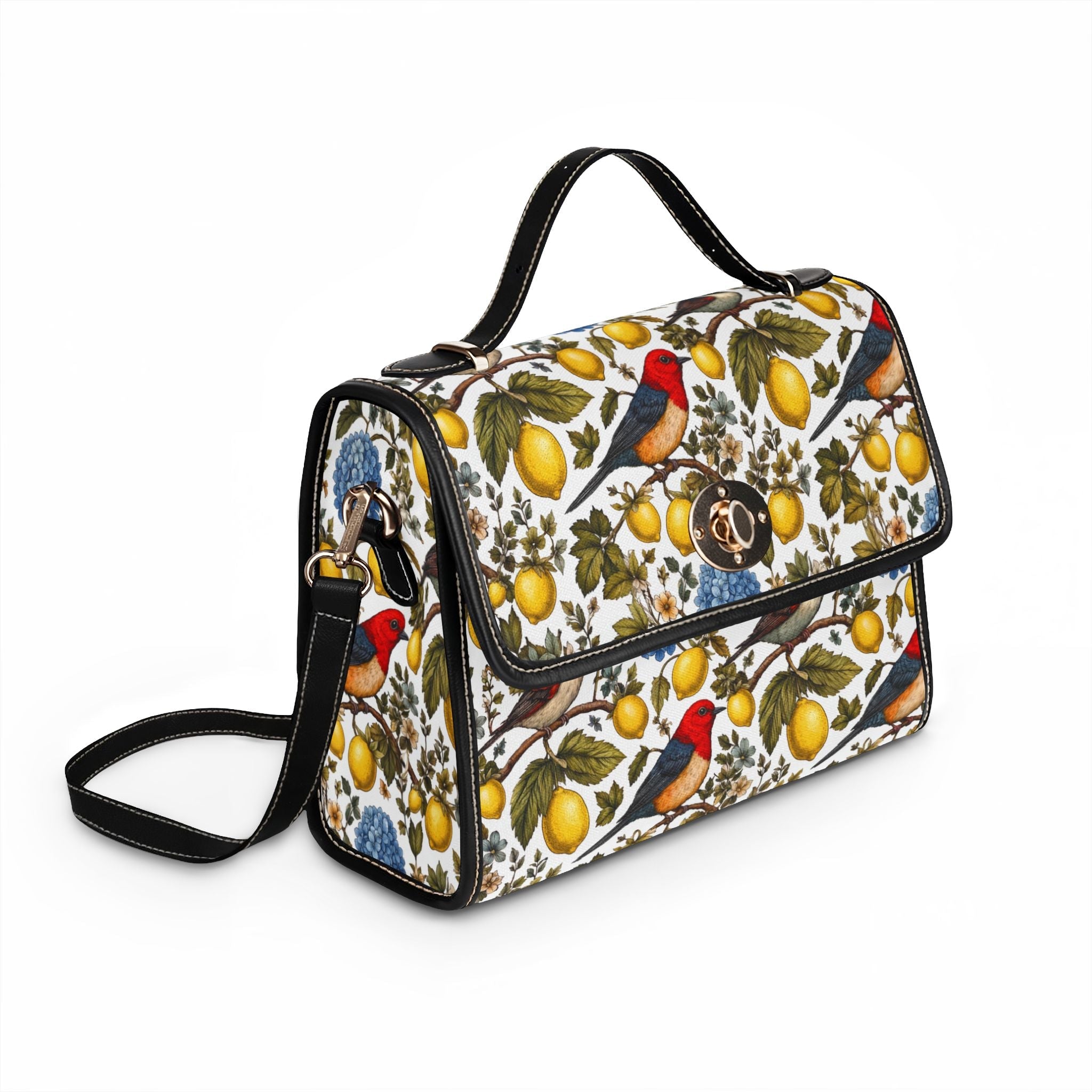 Garden Songbird | Lemon Hydrangea Canvas Purse Printify
