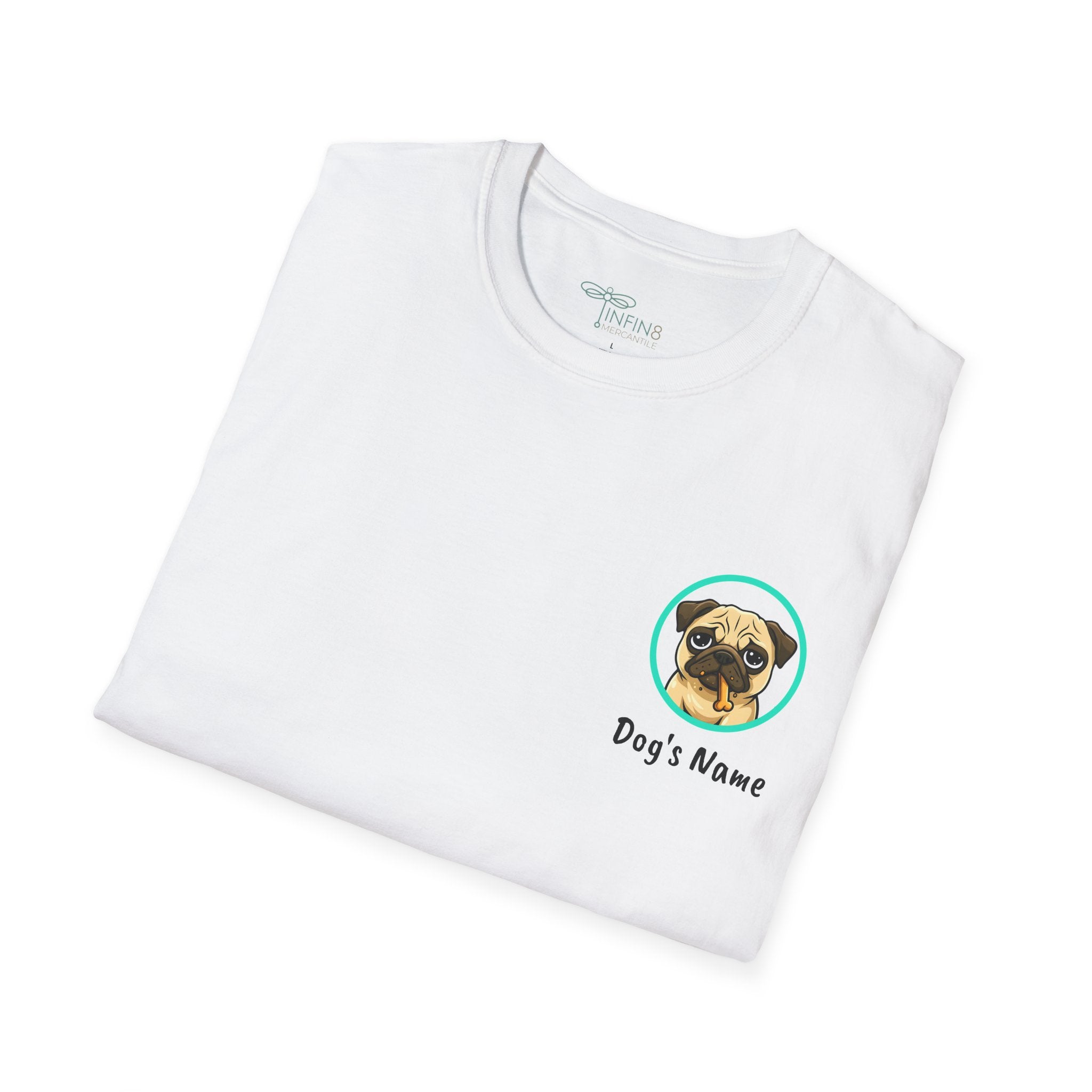 Dog Personalized Pug Lover T-Shirt | Drunk With Power Dog Tee with Front & Back Print