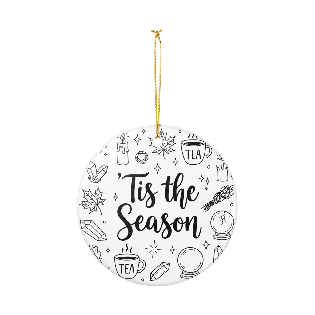 Tis the Season Doodles Ornament | Mystical Celestial Holiday Gothmas Tea & Crystal Christmas Decor