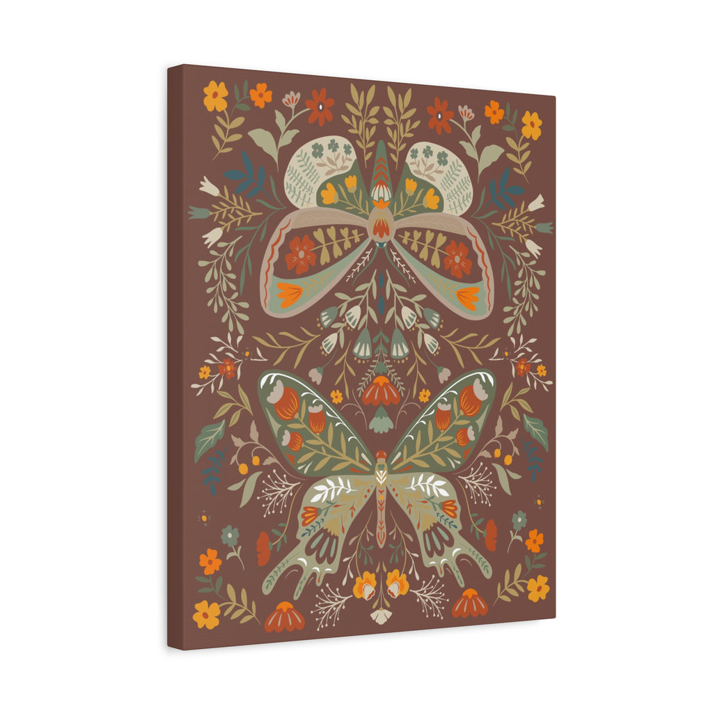 Moth Botanica | Wildflower Garden Plum Wall Art Canvas Printify