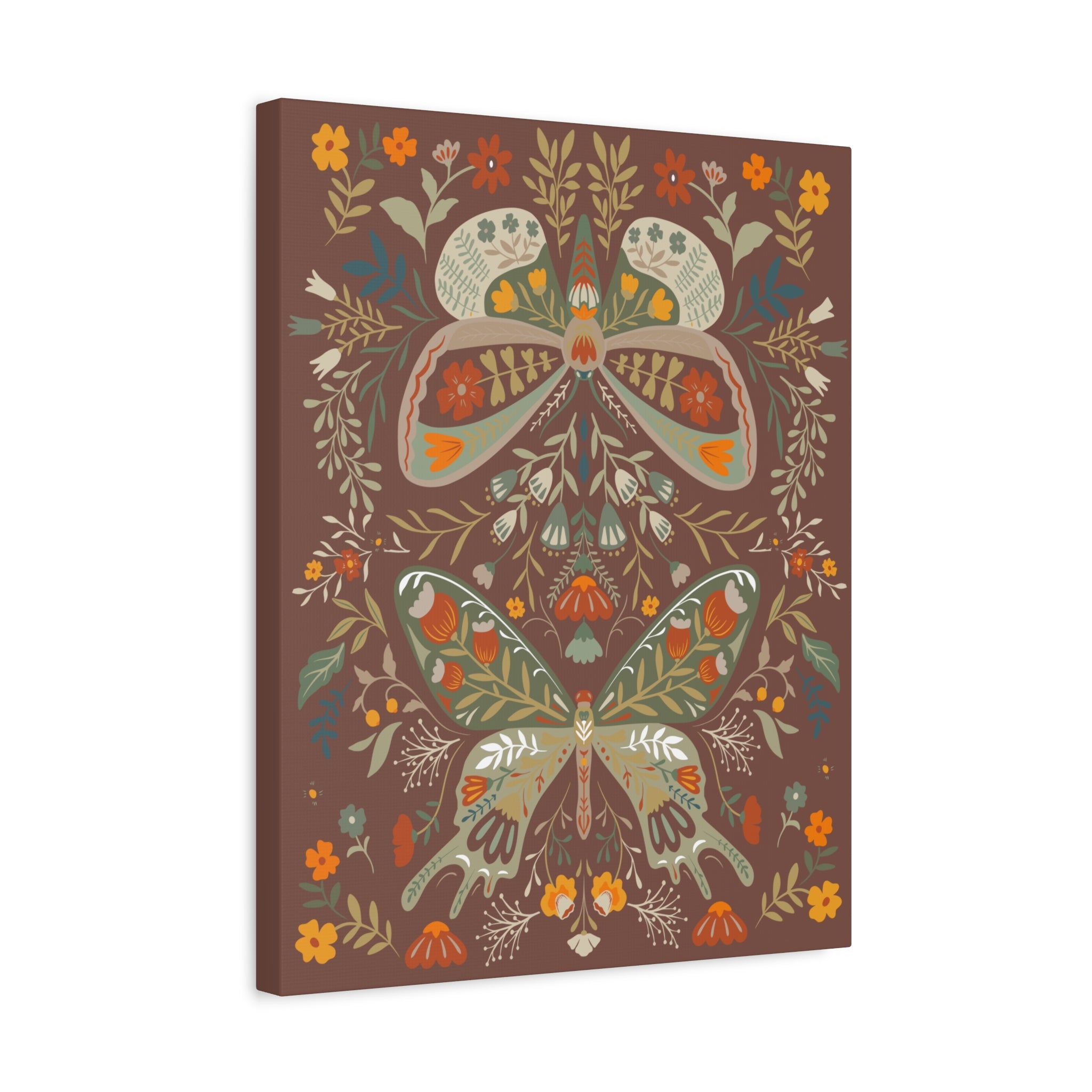 Moth Botanica | Wildflower Garden Plum Wall Art Canvas Printify