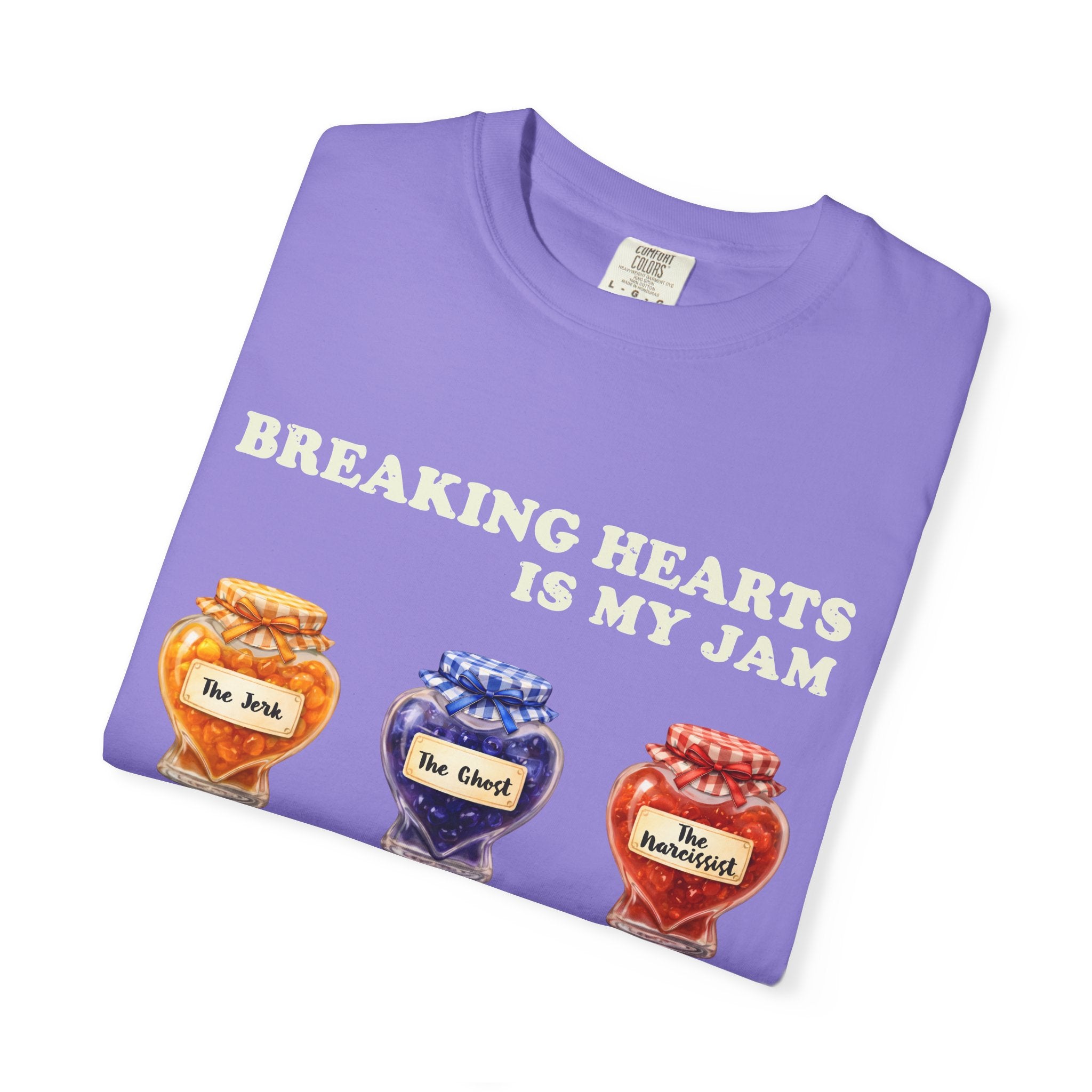 Valentines Day Shirt Comfort Colors Breaking Hearts Is My Jam T-Shirt | Anti Valentine Jam Jars Graphic Tee
