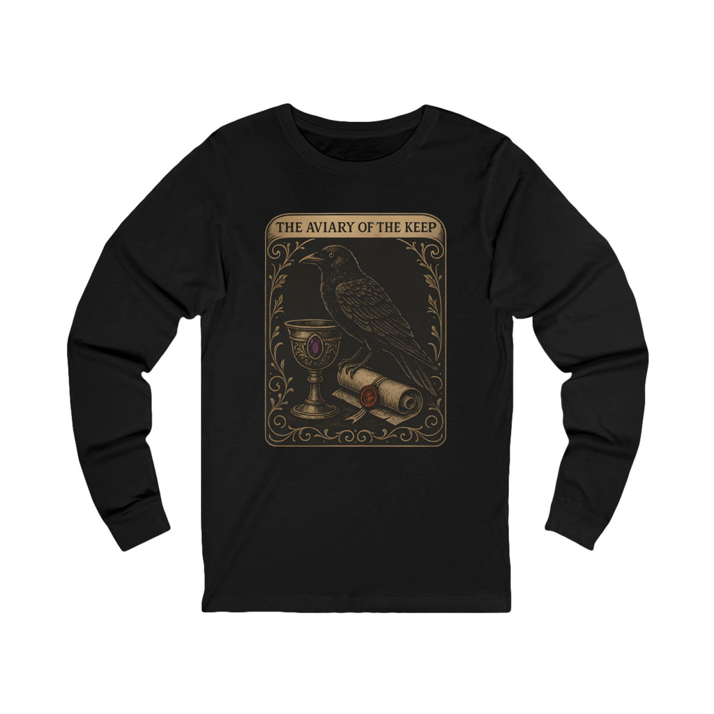 The Aviary of the Keep Long Sleeve Tee | Male Castlecore raven shirt