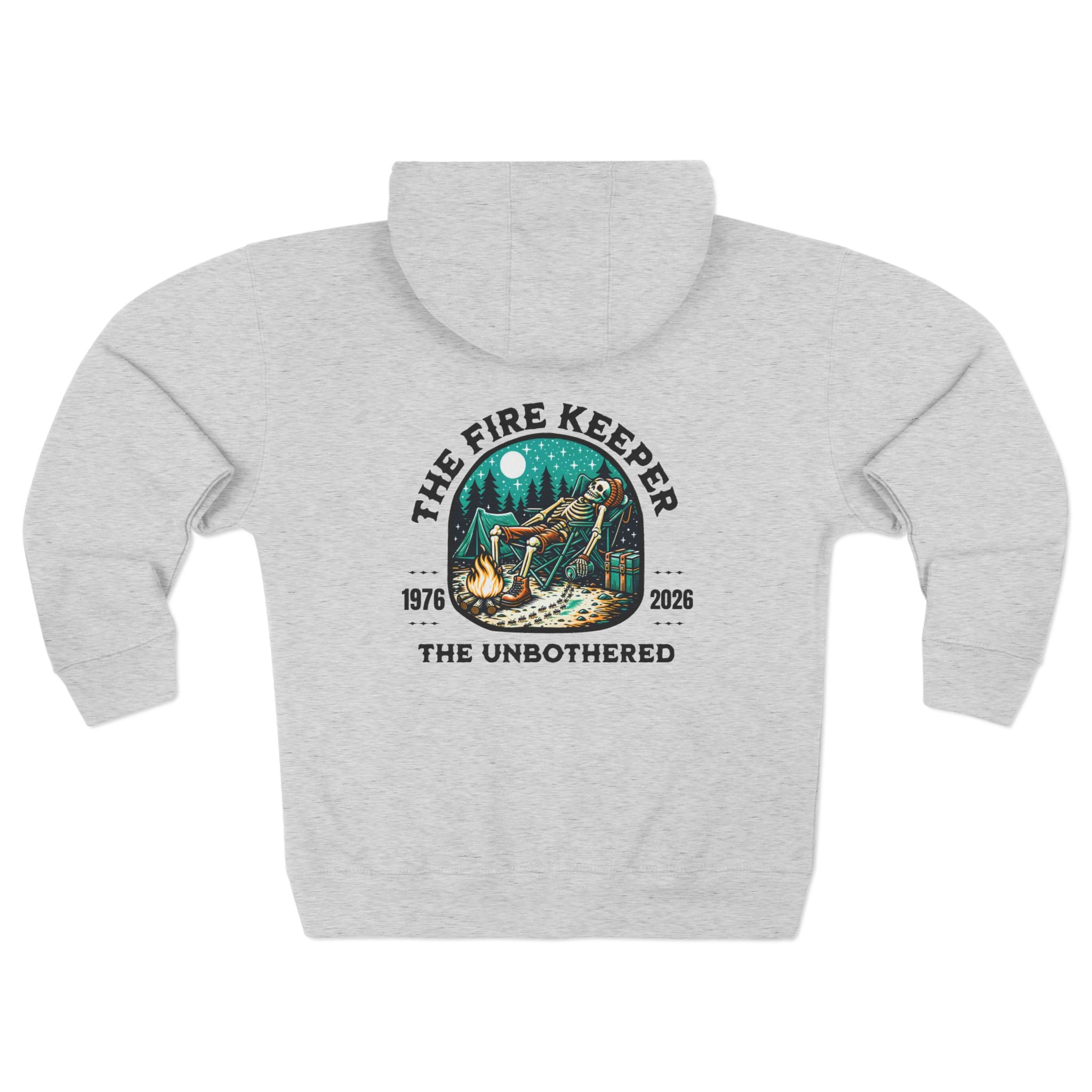 Camping Shirt Hoodie Fire Keeper | Custom Year Outdoor Cabin Zip Up Hoodie for Campers