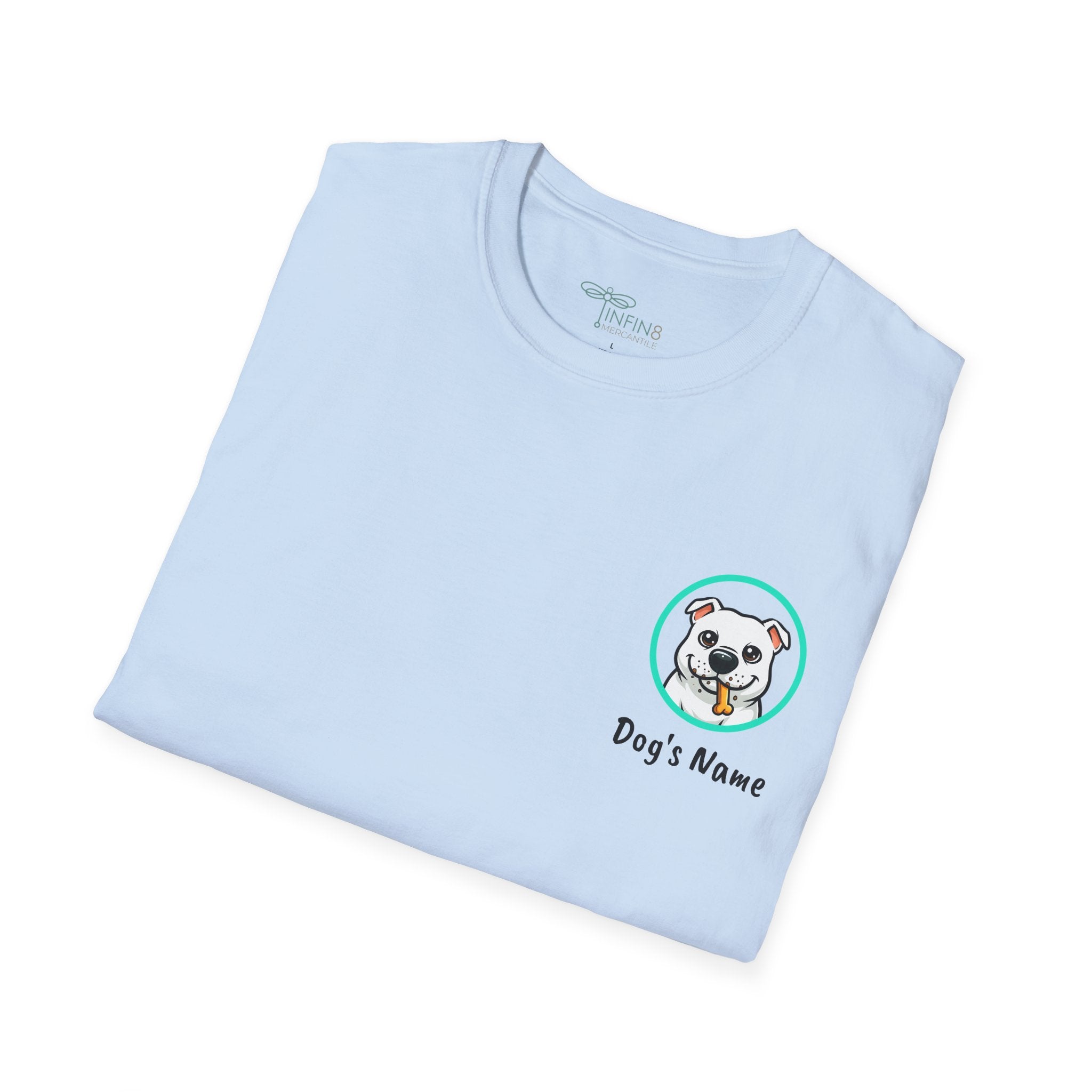 Dog Personalized White Pitbull Lover T-Shirt | Drunk With Power Funny Pittie Tee with Front & Back Print