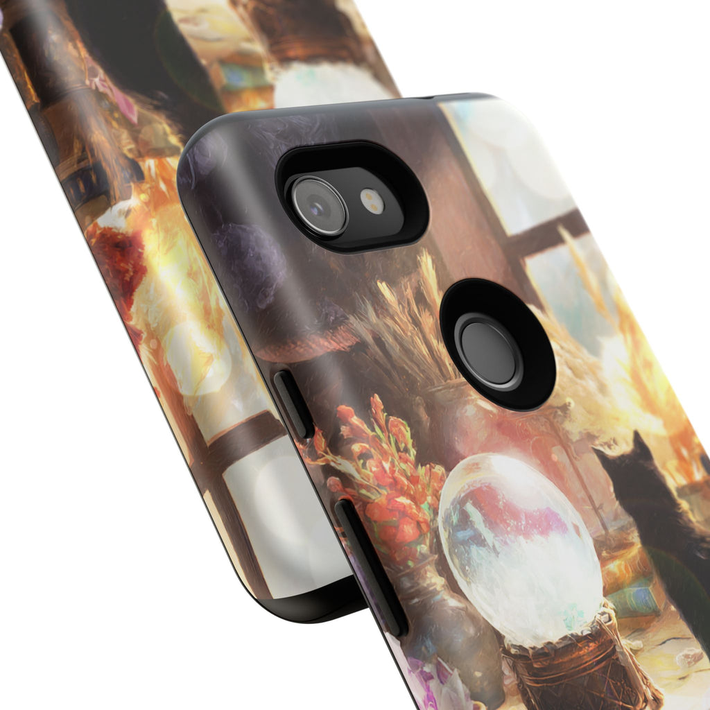 Crystal Phone case, Black Cat Case - Aesthetic Tough Case for Black Cat Lovers, Gift for Her, Witch Decor, Phone Protector, Home Vibes