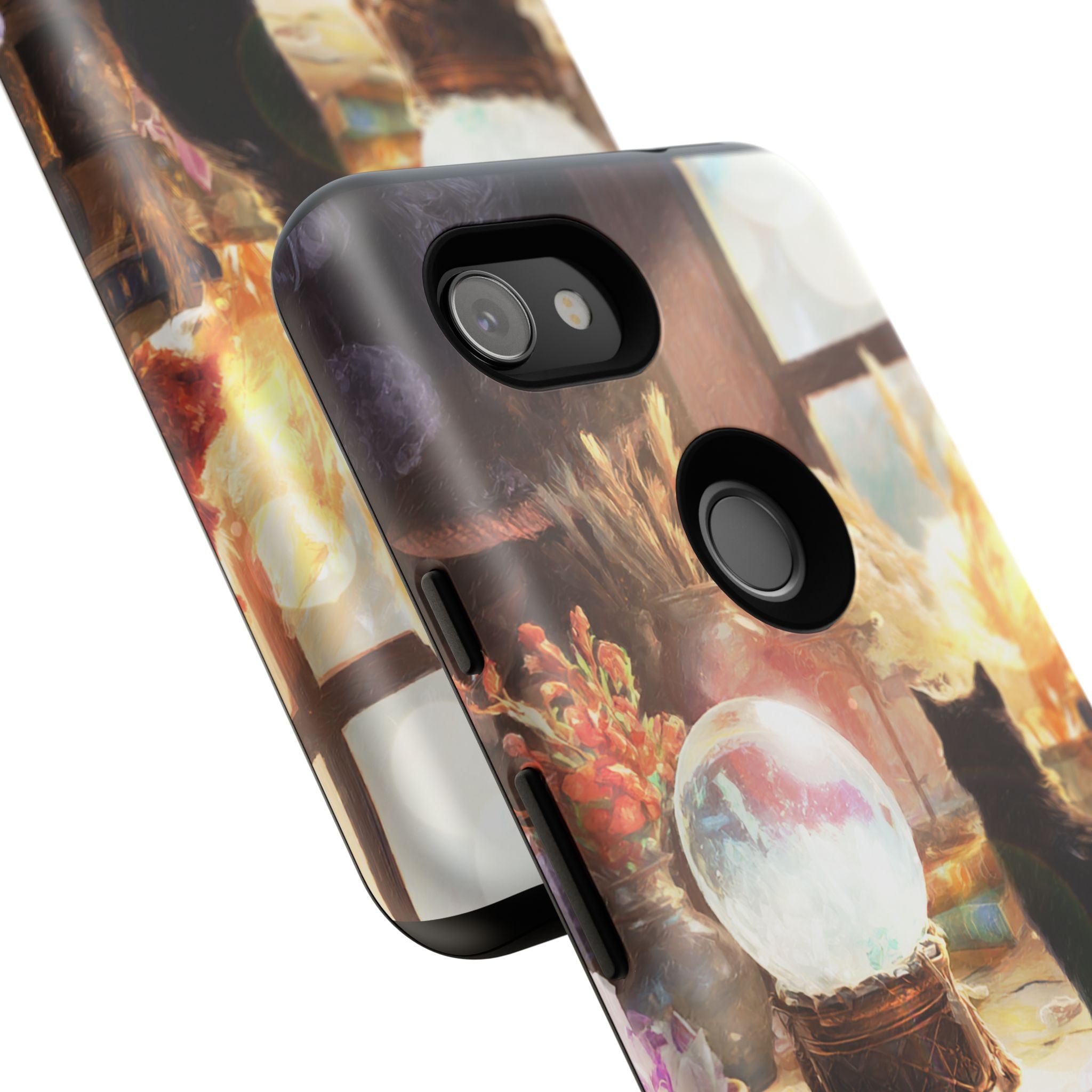 Crystal Phone case, Black Cat Case - Aesthetic Tough Case for Black Cat Lovers, Gift for Her, Witch Decor, Phone Protector, Home Vibes