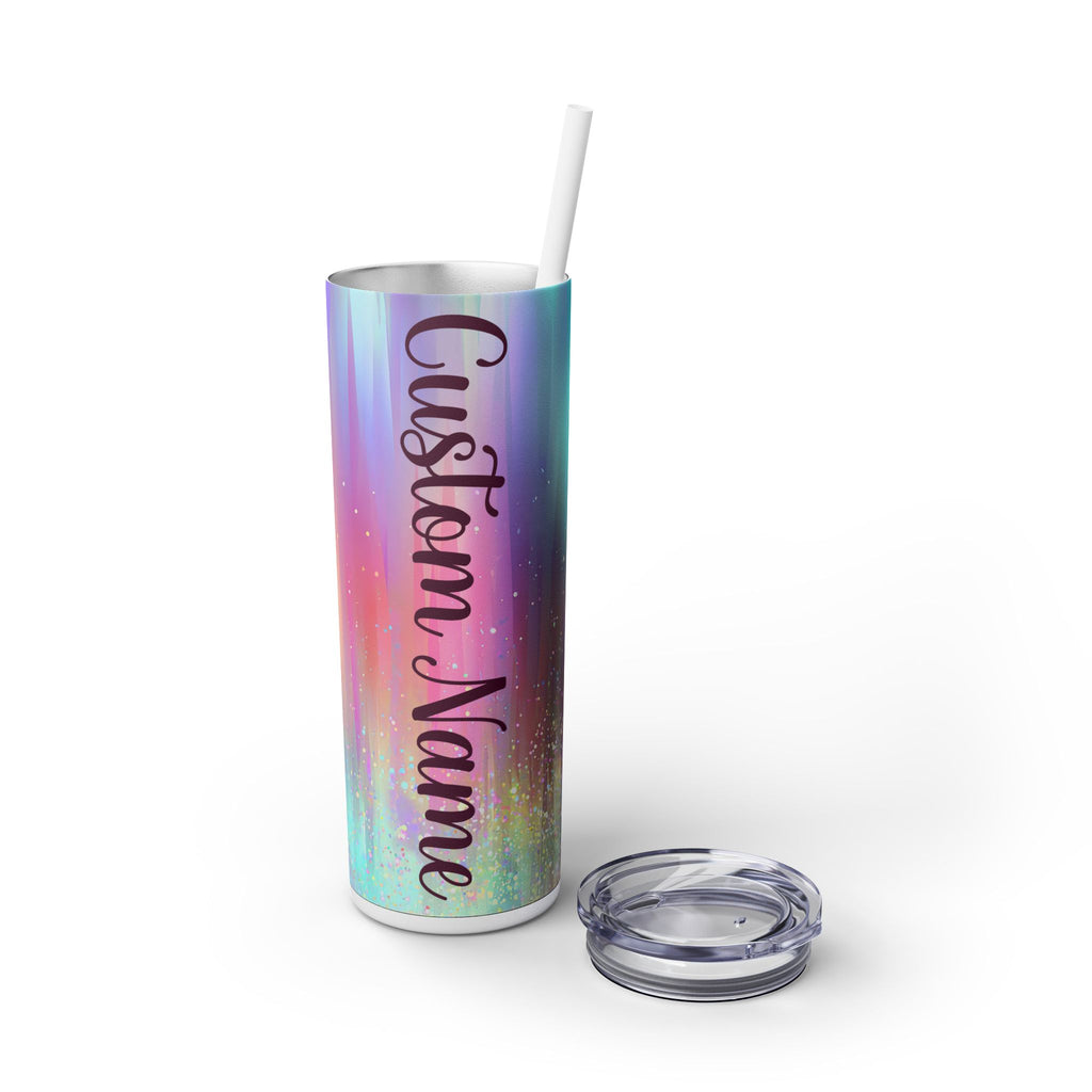 Personalized Iridescent Glitter Tumbler 20oz | Custom Name Cup Valentine Gift with Saying
