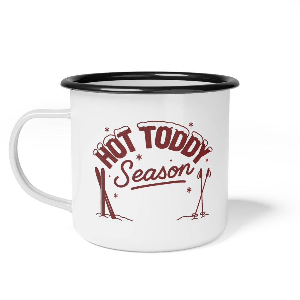 Hot Toddy Red Après Ski Cocktail Enamel Mug | cozy winter ski lodge hot drink cup