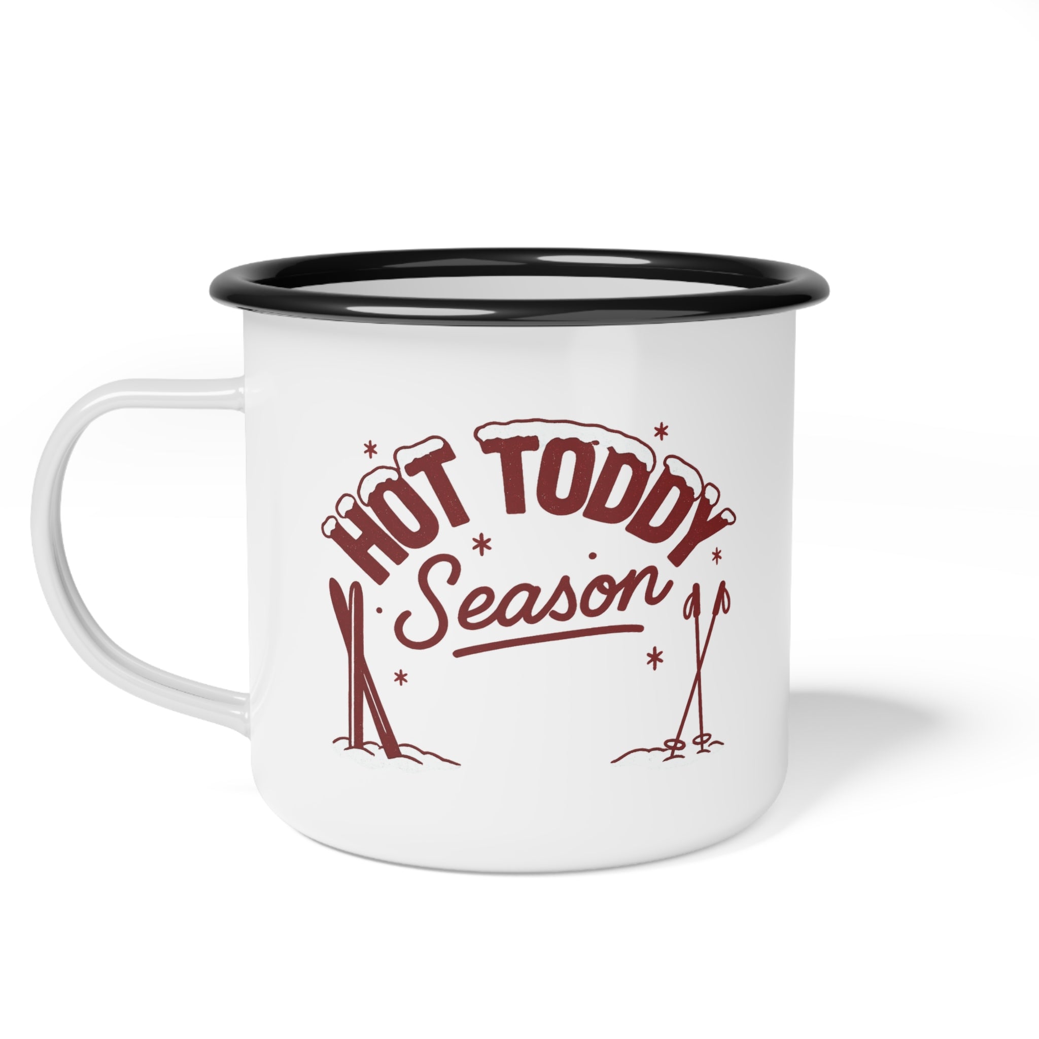 Hot Toddy Red Après Ski Cocktail Enamel Mug | cozy winter ski lodge hot drink cup