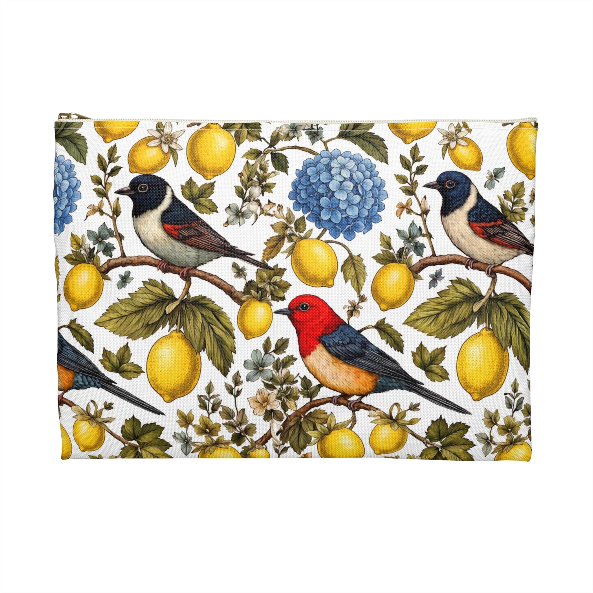 Garden Songbird | Lemon Hydrangea Accessory Pouch Printify