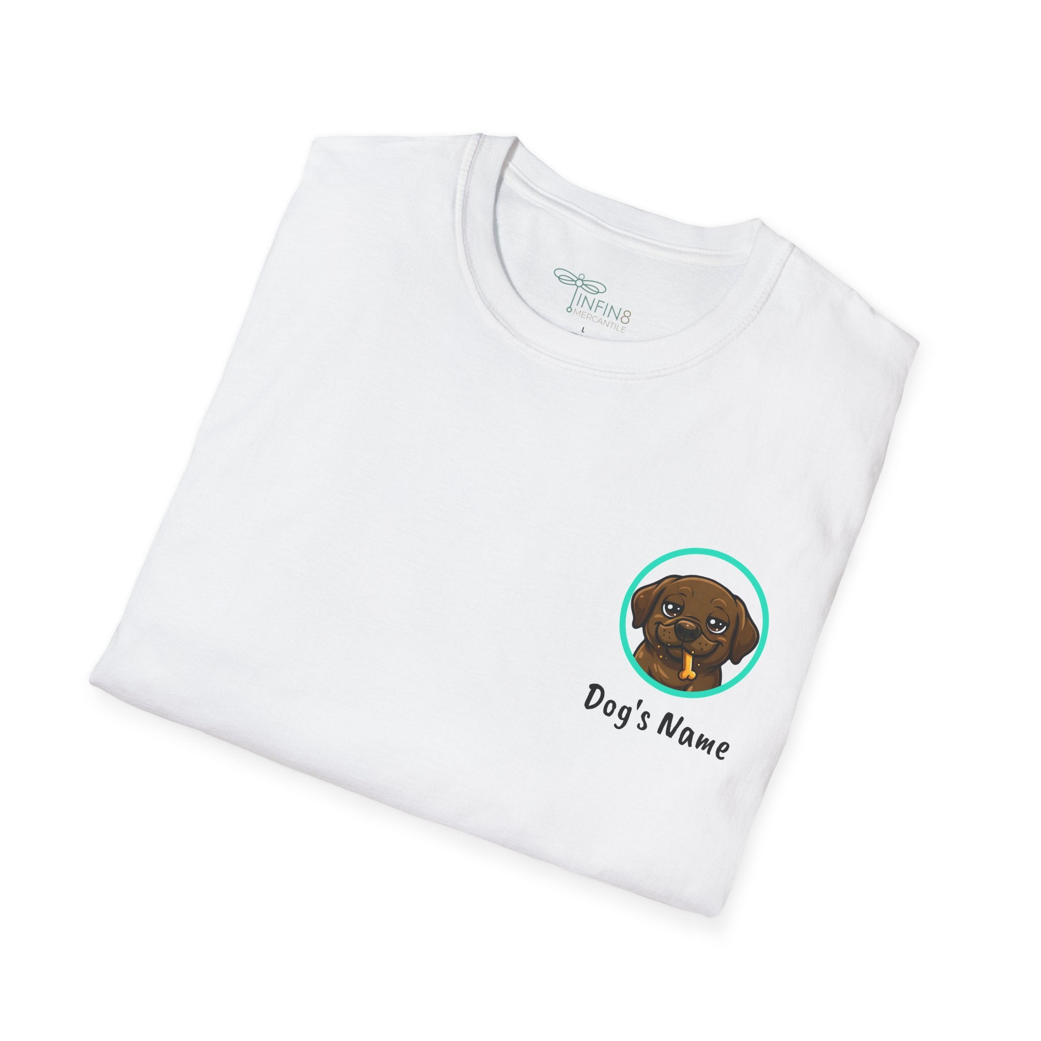 Dog Personalized Chocolate Lab Lover T-Shirt | Drunk With Power Dog Tee with Front & Back Print
