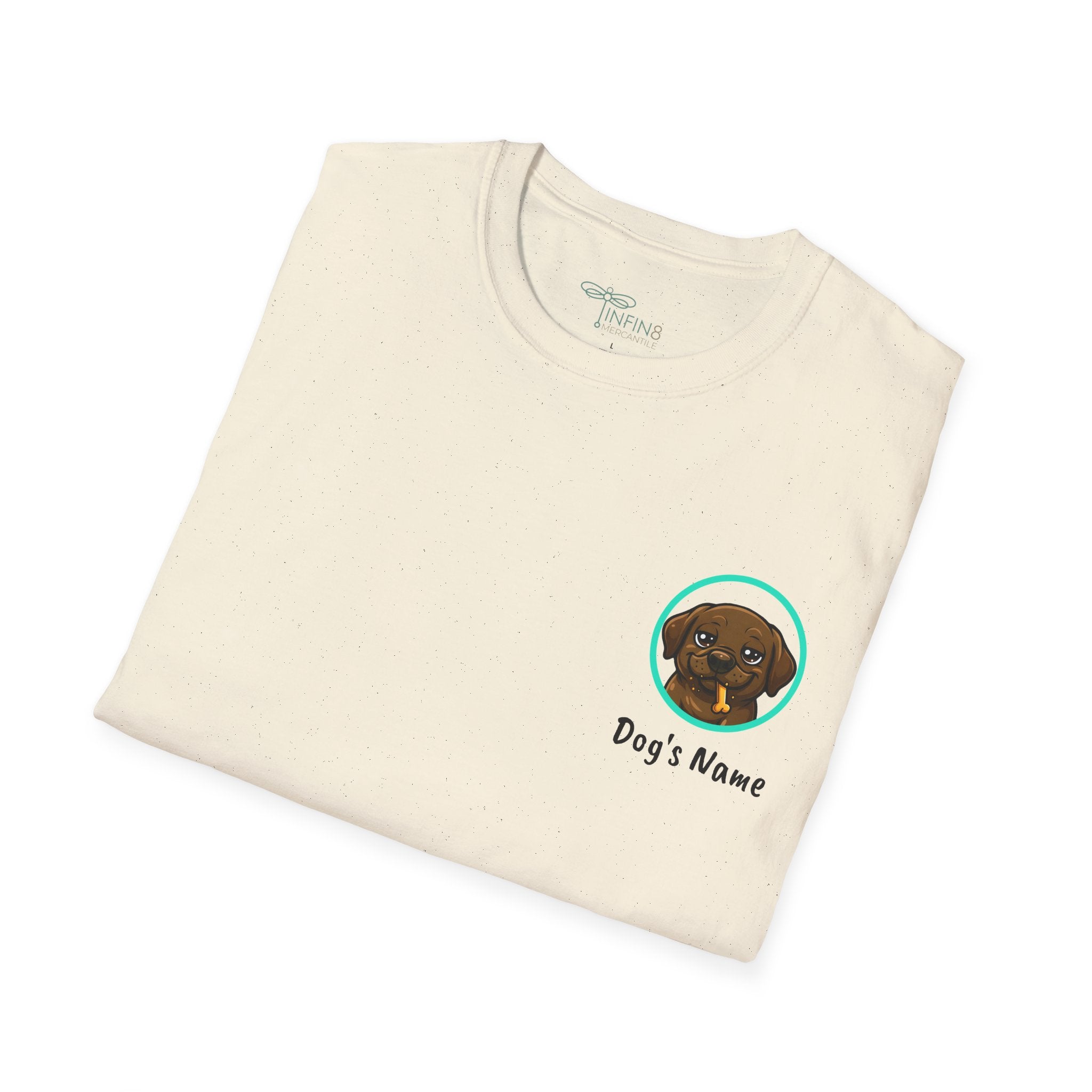 Dog Personalized Chocolate Lab Lover T-Shirt | Drunk With Power Dog Tee with Front & Back Print
