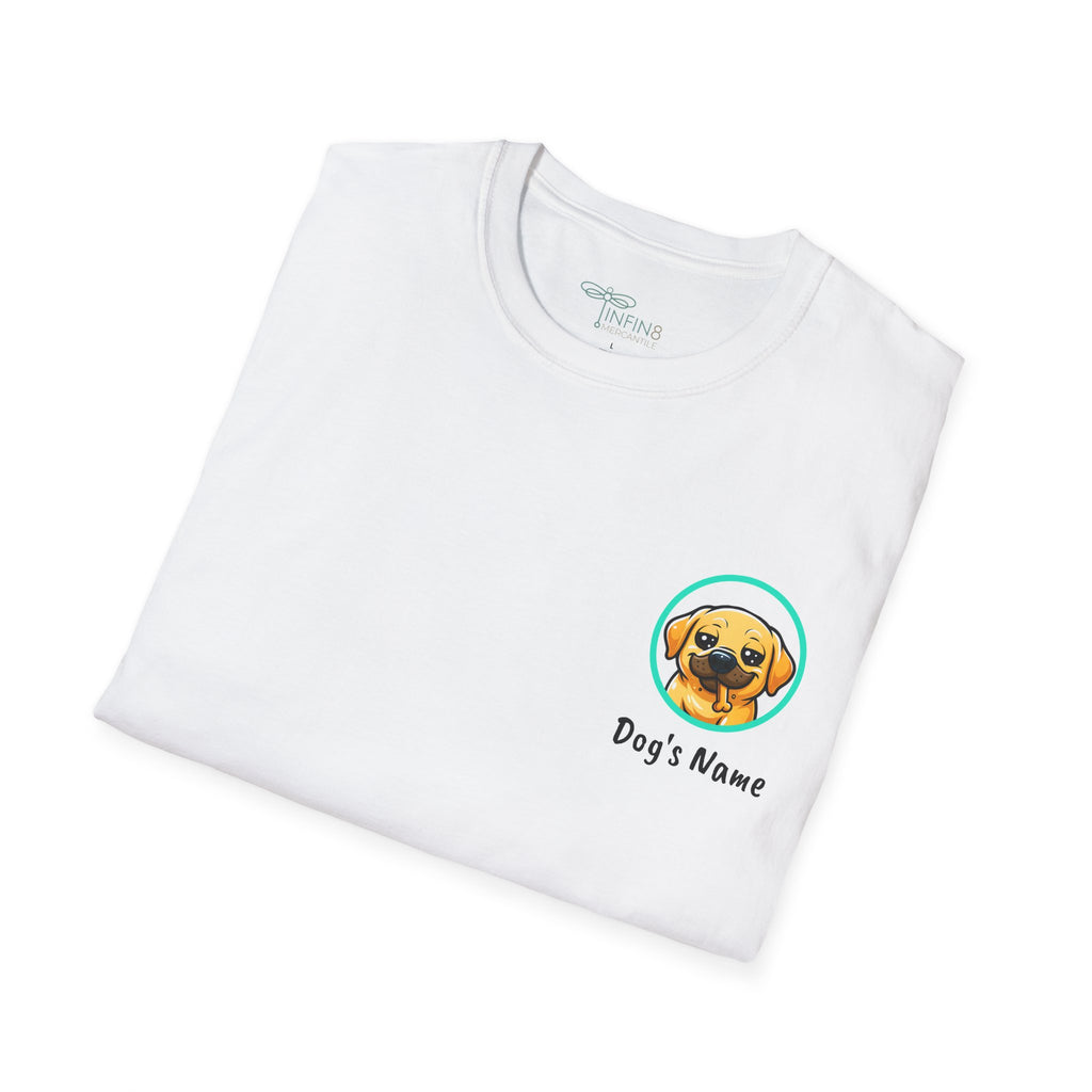 Dog Personalized Yellow Lab Lover T-Shirt | Drunk With Power Funny Dog Tee with Front & Back Print