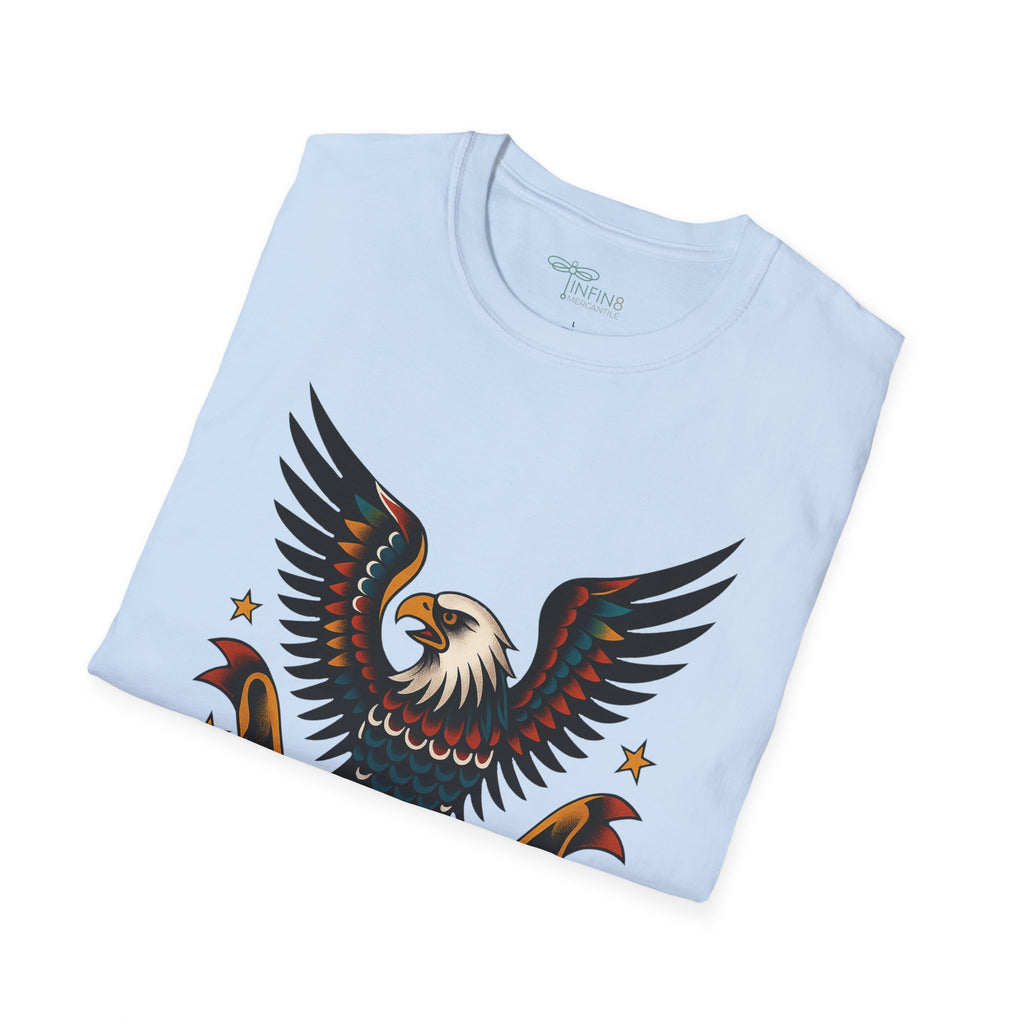 Traditional Tattoo Eagle Shirt | Men's Tattoo Graphic Tee American Style Soft Cotton Patriotic