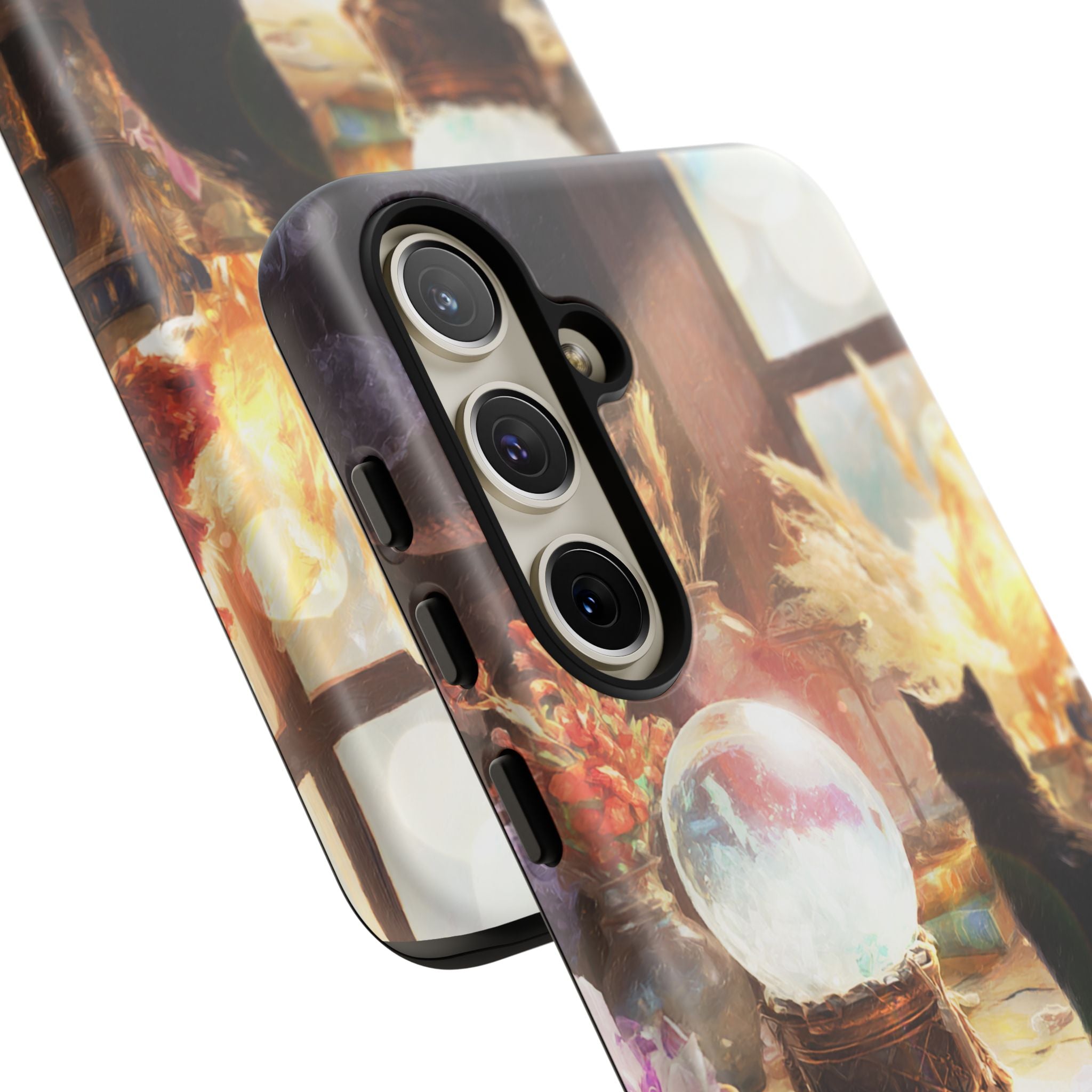 Crystal Phone case, Black Cat Case - Aesthetic Tough Case for Black Cat Lovers, Gift for Her, Witch Decor, Phone Protector, Home Vibes