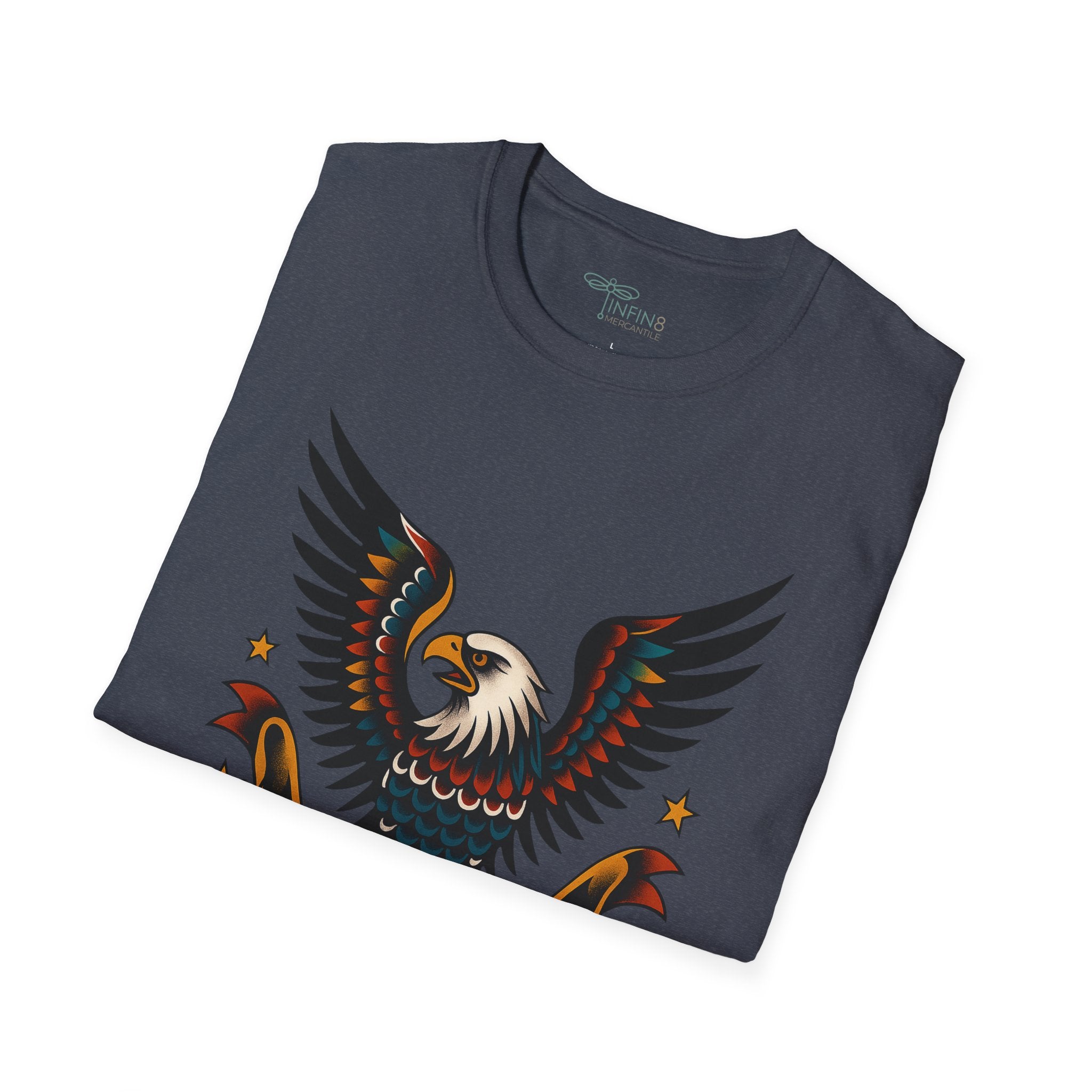 Traditional Tattoo Eagle Shirt | Men's Tattoo Graphic Tee American Style Soft Cotton Patriotic