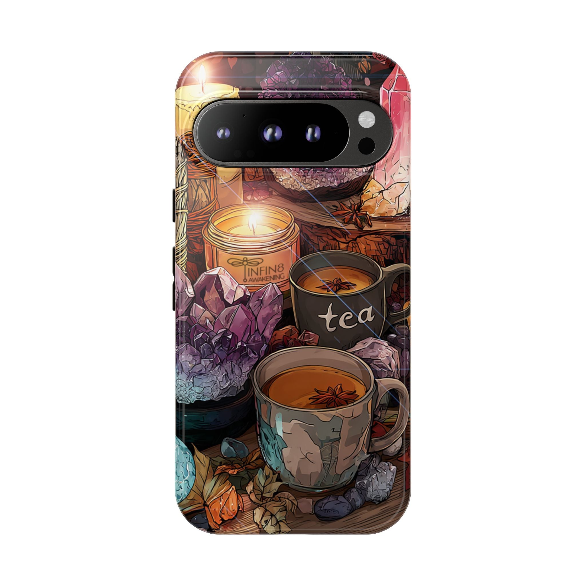 Mystical Crystal Phone Case, Cottagecore Samsung Case - Crystal Tea Lovers Phone Case, Spiritual iPhone Case, Samsung Magical FairyCore Case
