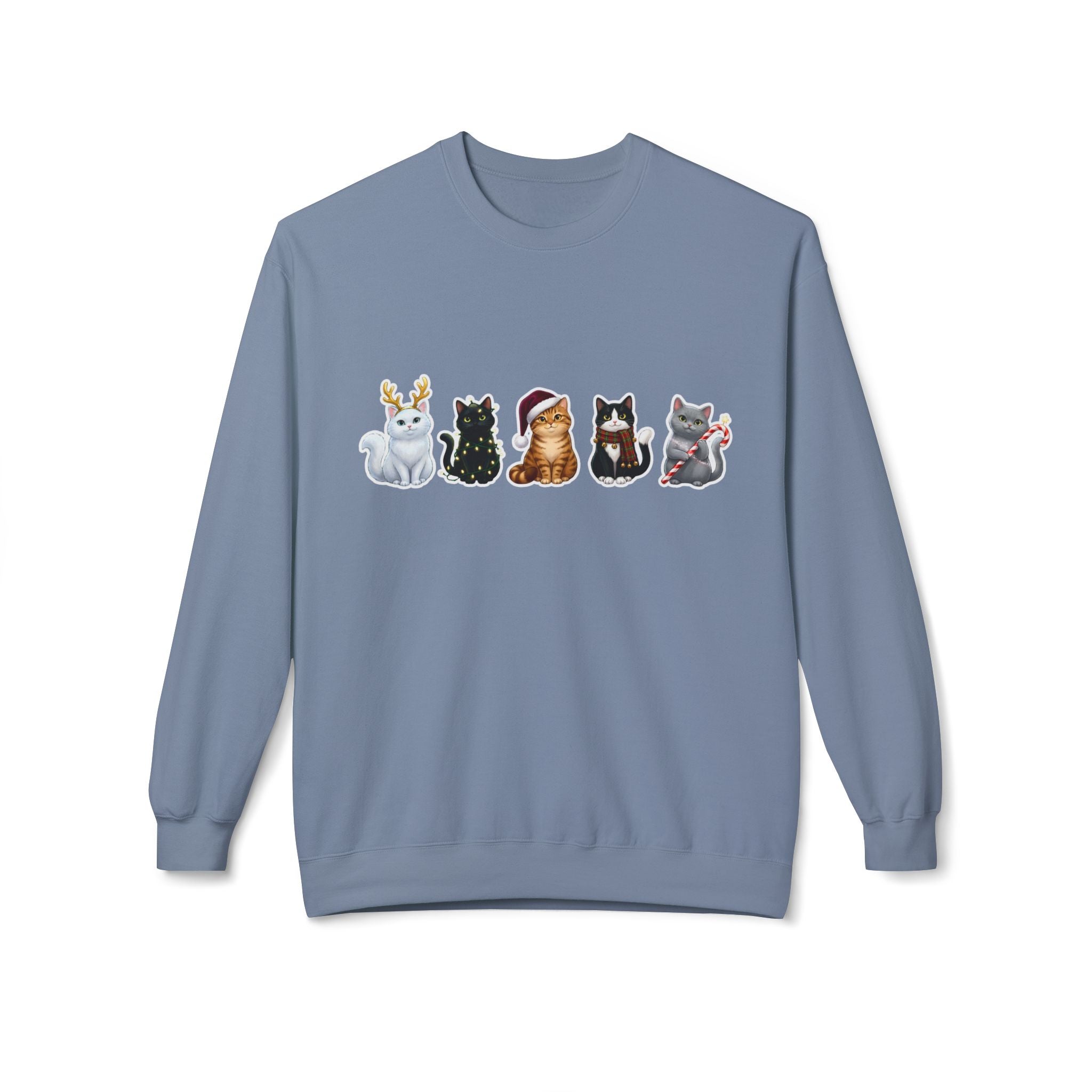 Santa Claws Crew Cat Christmas Pullover | White Black Tabby Tuxedo Gray Cat Lover Gift