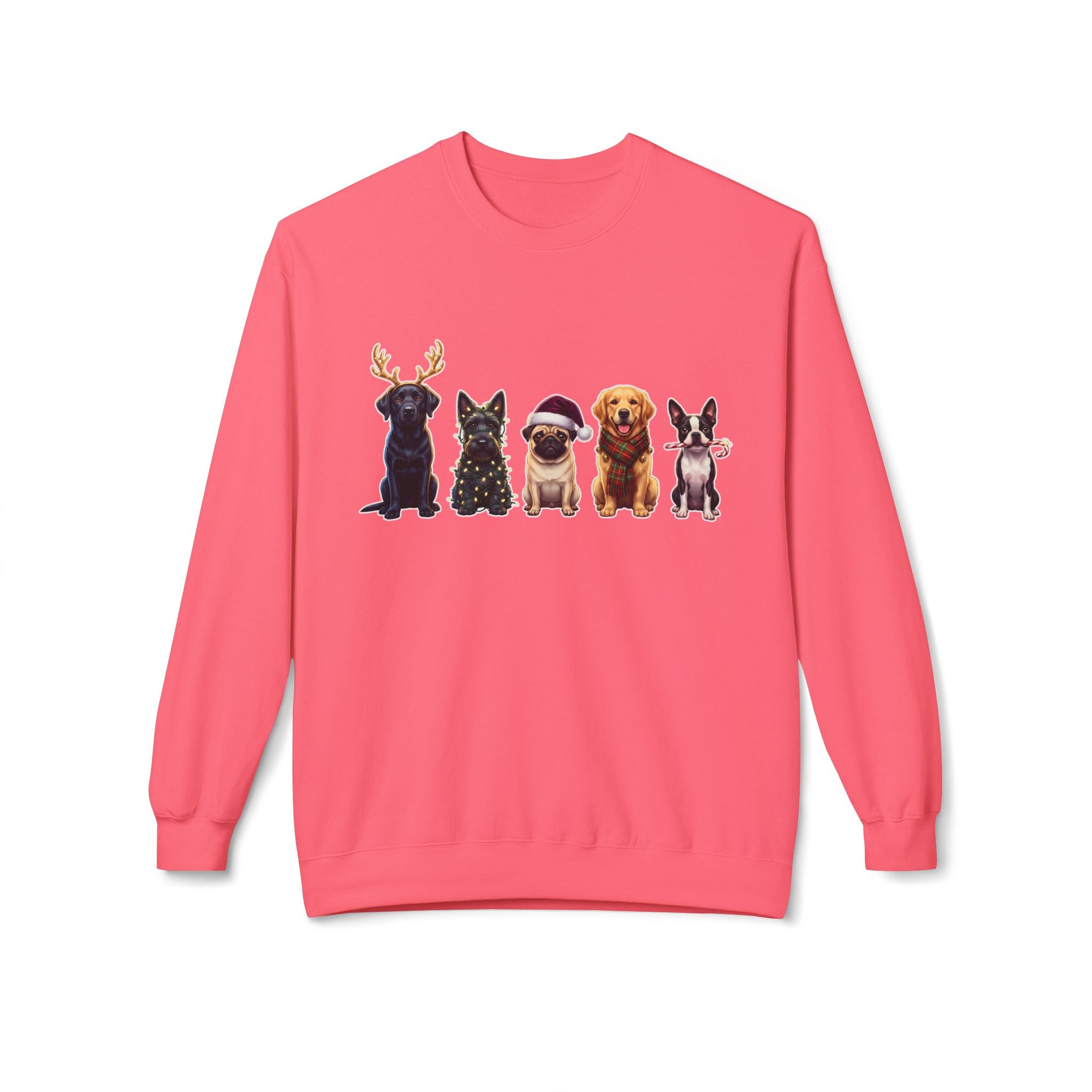 Santa Paws Crew Dog Christmas Pullover | Labrador Terrier Pug Golden Retriever Boston Terrier Gift