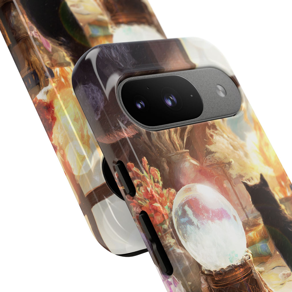 Crystal Phone case, Black Cat Case - Aesthetic Tough Case for Black Cat Lovers, Gift for Her, Witch Decor, Phone Protector, Home Vibes