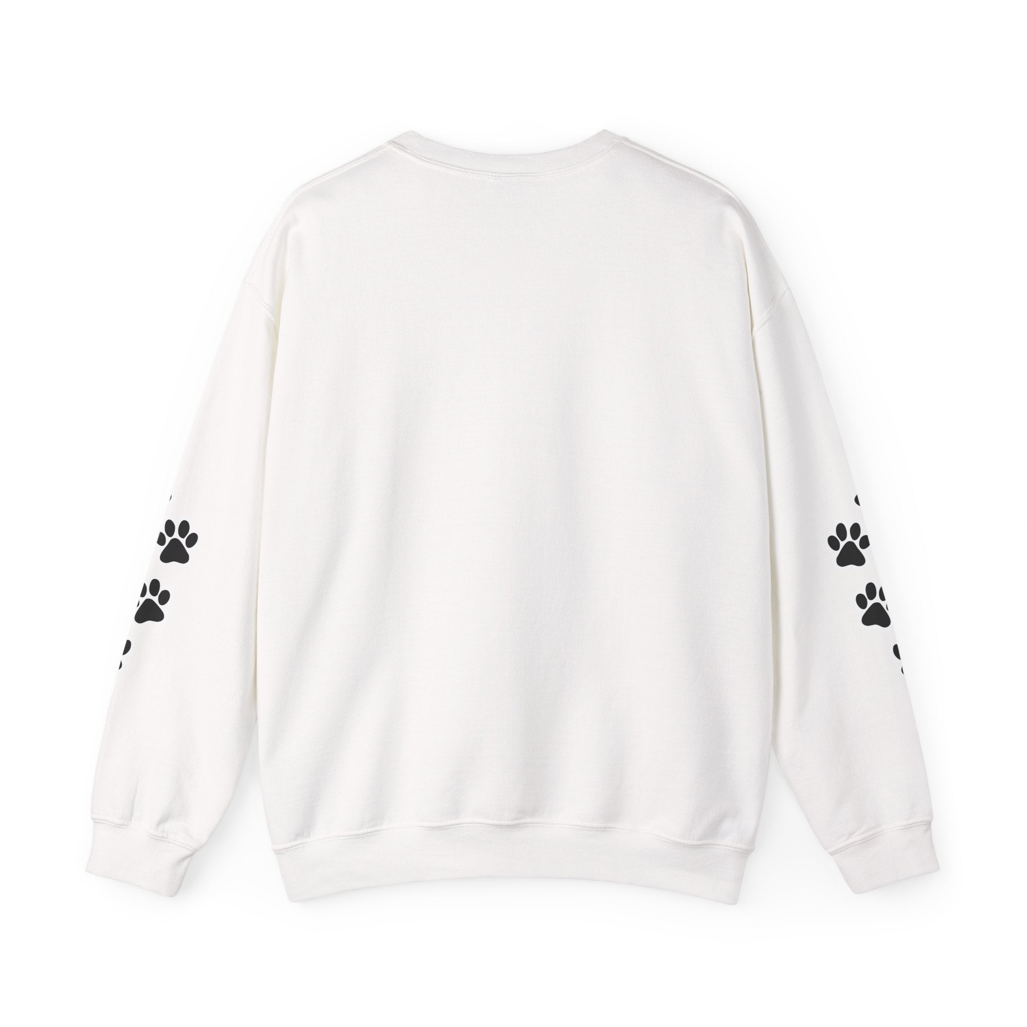 Cat Personalized Name Sweatshirt with Paw Print Sleeves