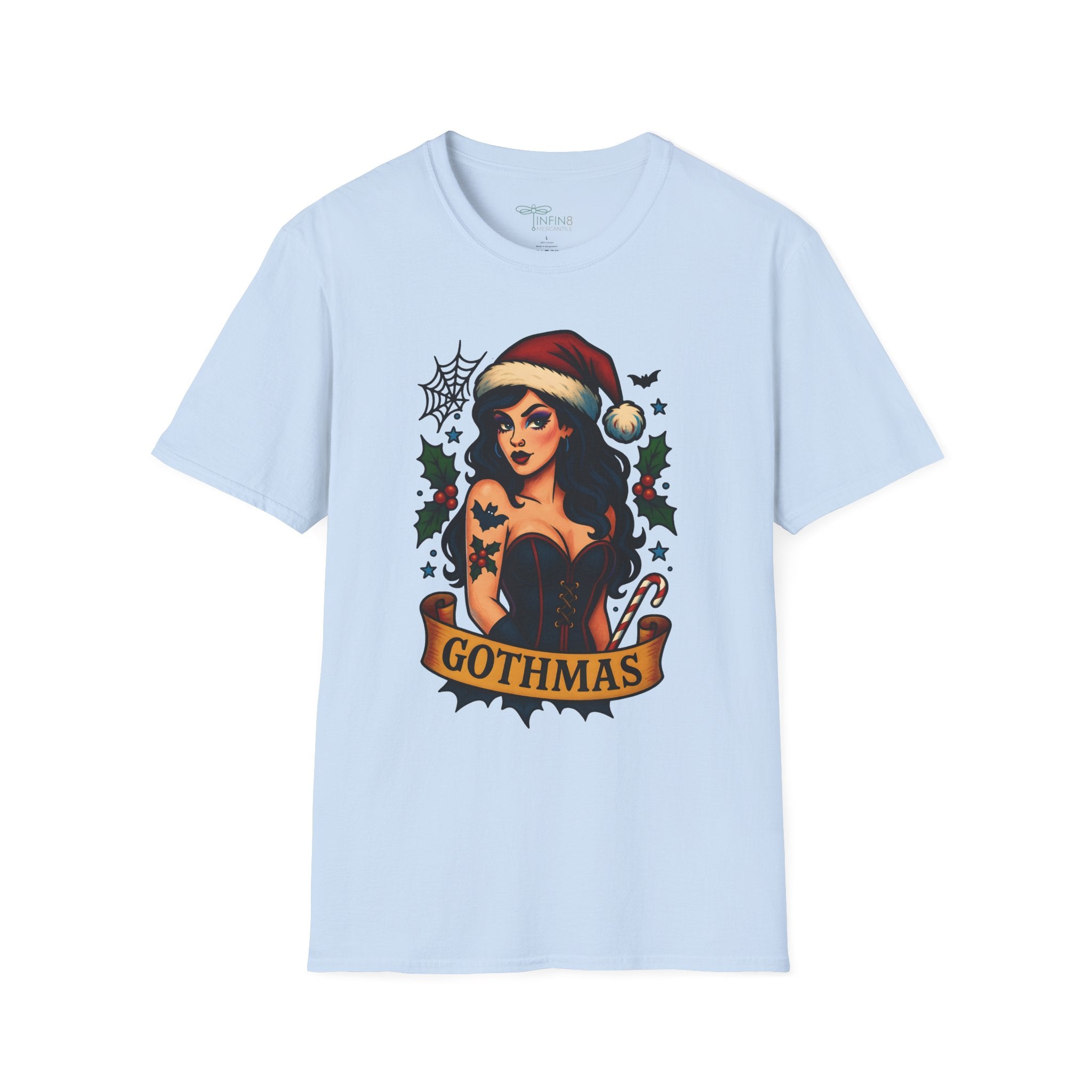 Gothmas Pin-Up T-Shirt | Men's Vintage Tattoo Christmas Tee