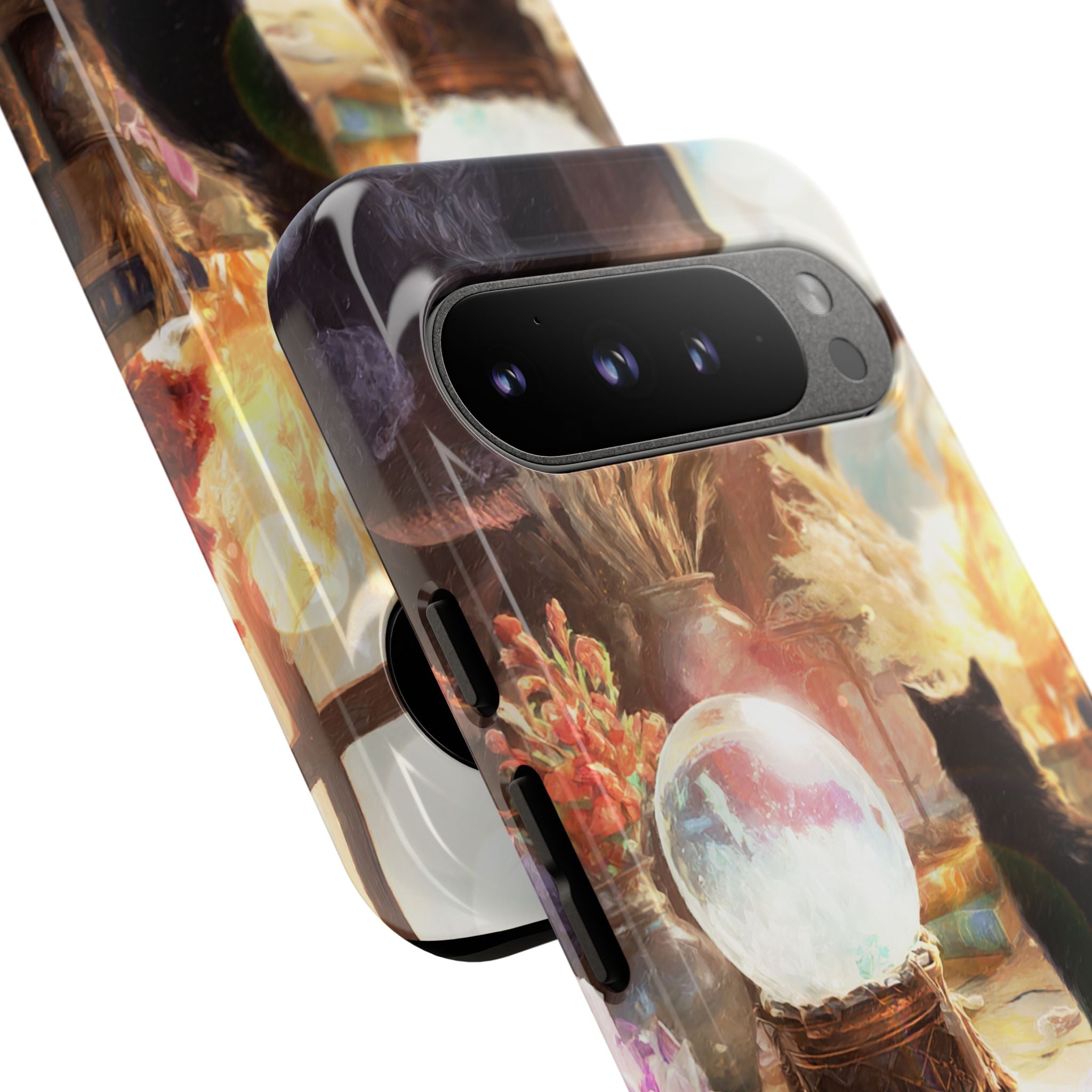 Crystal Phone case, Black Cat Case - Aesthetic Tough Case for Black Cat Lovers, Gift for Her, Witch Decor, Phone Protector, Home Vibes