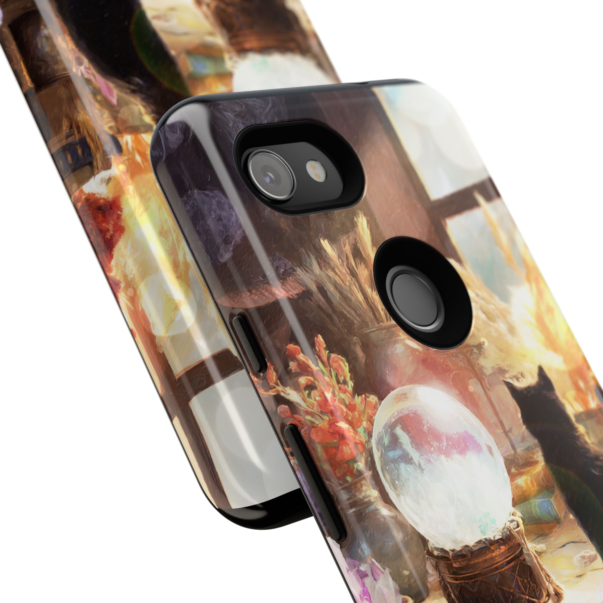 Crystal Phone case, Black Cat Case - Aesthetic Tough Case for Black Cat Lovers, Gift for Her, Witch Decor, Phone Protector, Home Vibes