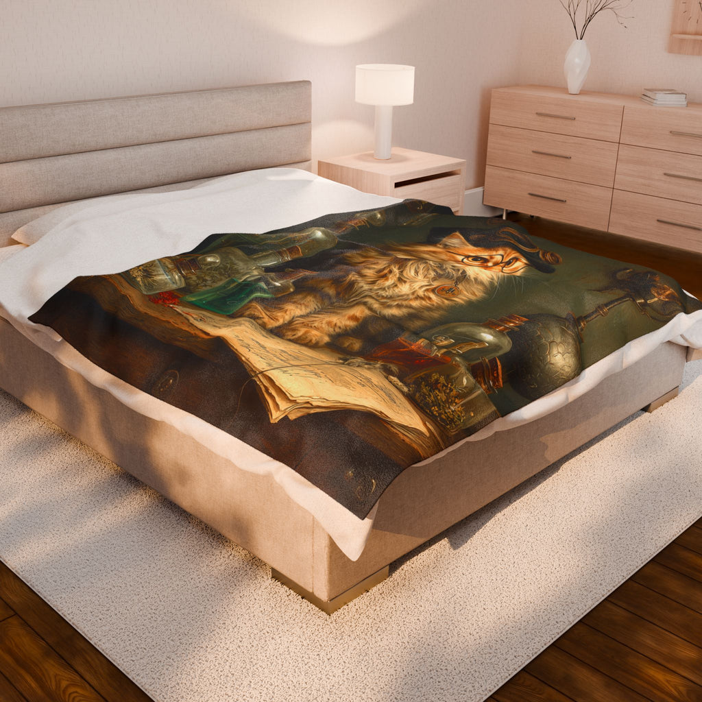 The Apothecary Cat Plush Blanket | The Forest Garden Striped Cat Lover Throw