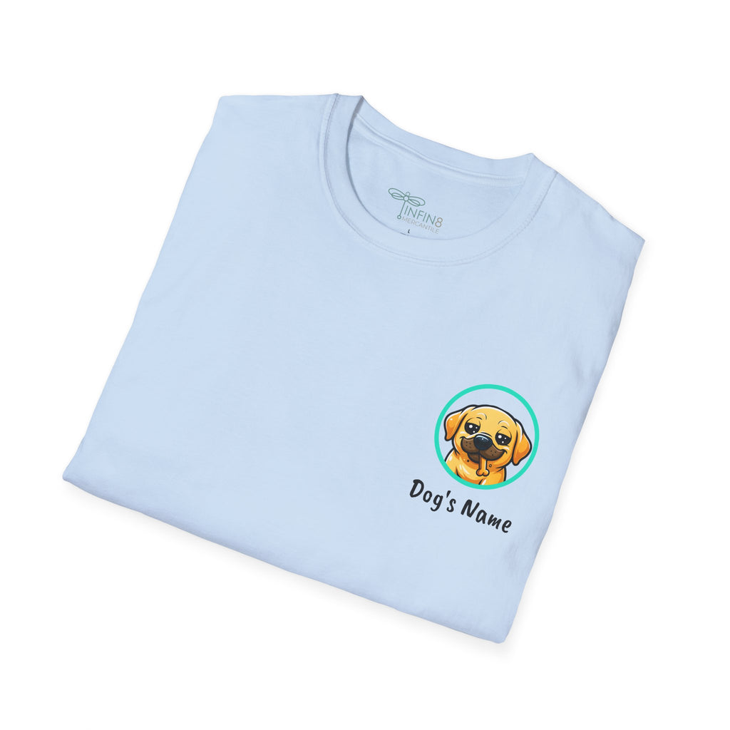 Dog Personalized Yellow Lab Lover T-Shirt | Drunk With Power Funny Dog Tee with Front & Back Print