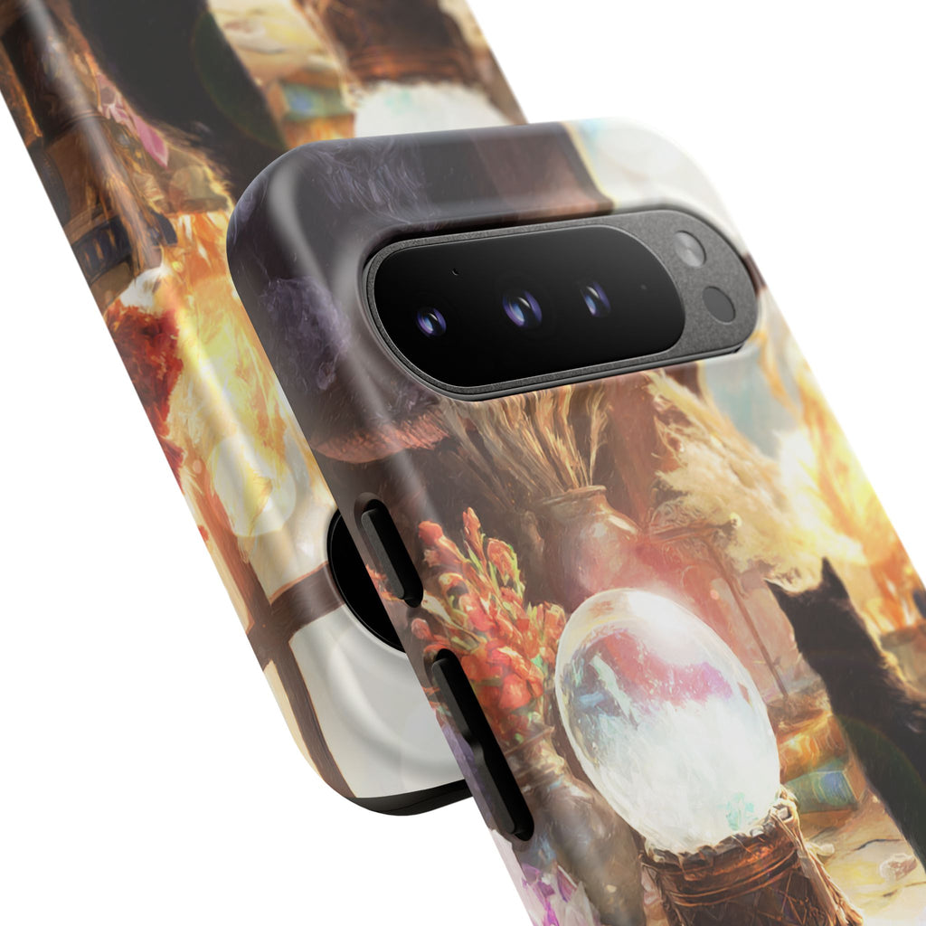 Crystal Phone case, Black Cat Case - Aesthetic Tough Case for Black Cat Lovers, Gift for Her, Witch Decor, Phone Protector, Home Vibes