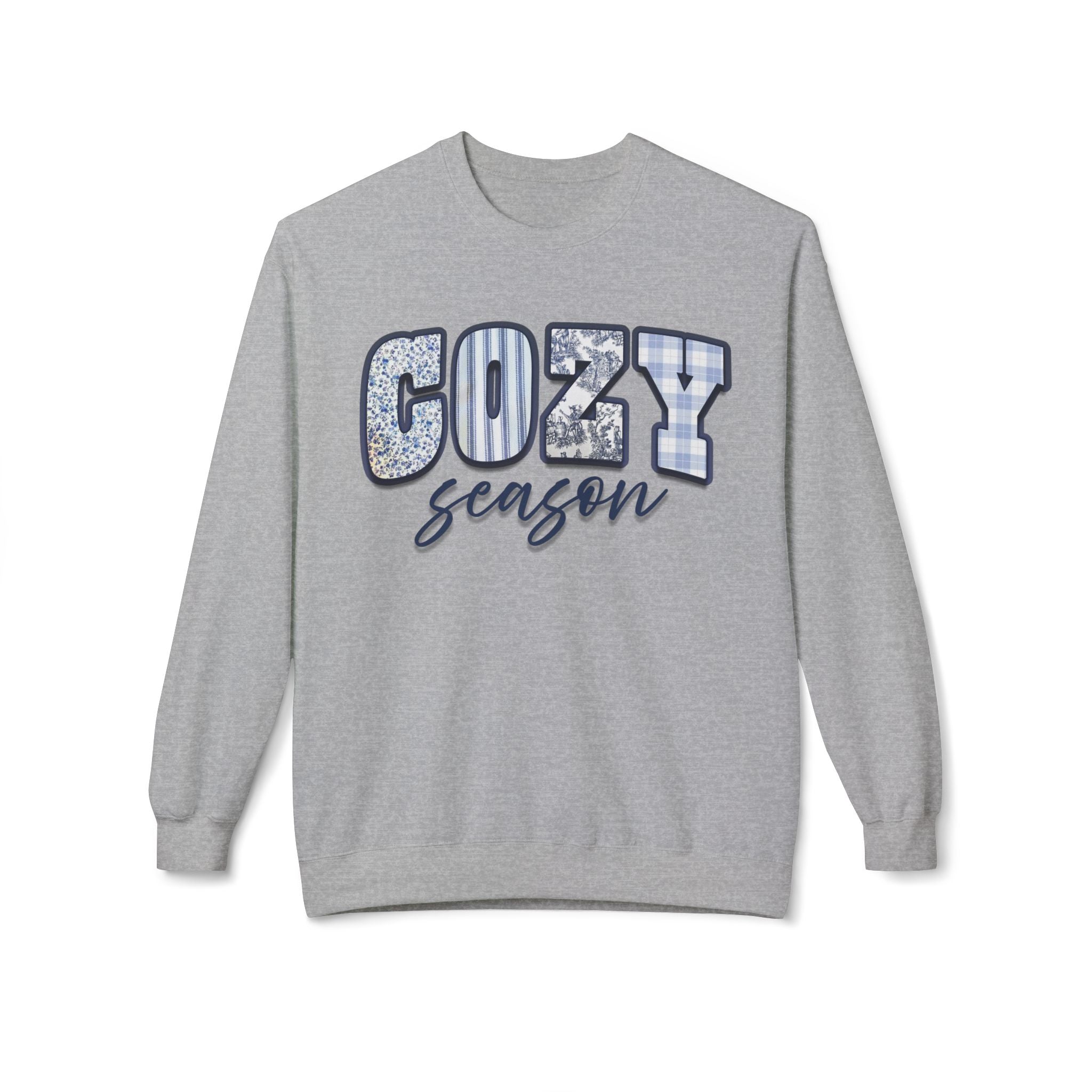 Cozy Season Sweatshirt Blue Plaid Sweatshirt