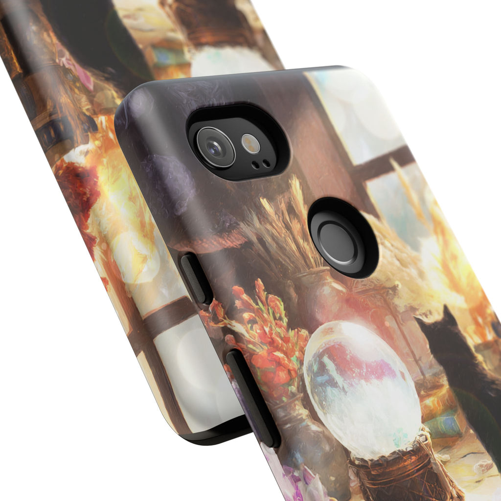 Crystal Phone case, Black Cat Case - Aesthetic Tough Case for Black Cat Lovers, Gift for Her, Witch Decor, Phone Protector, Home Vibes